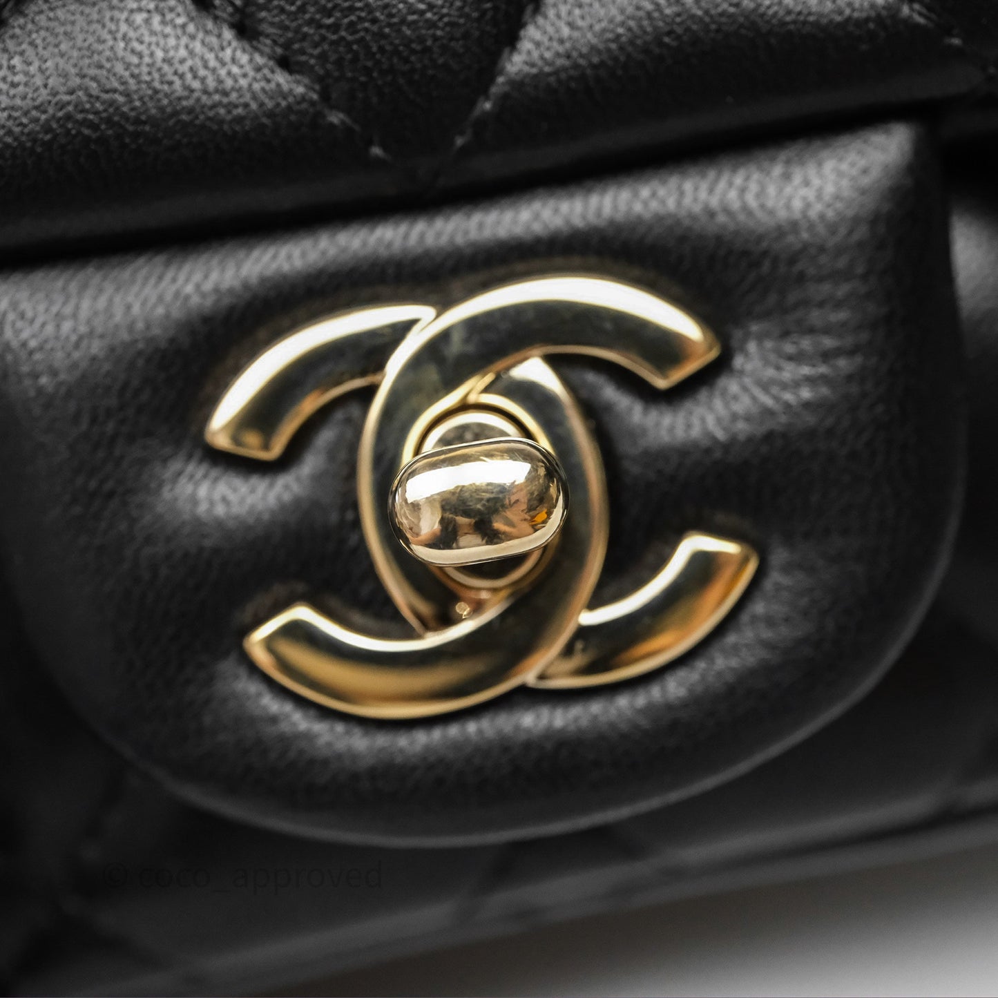 Chanel Mini Square Black Lambskin Gold Hardware