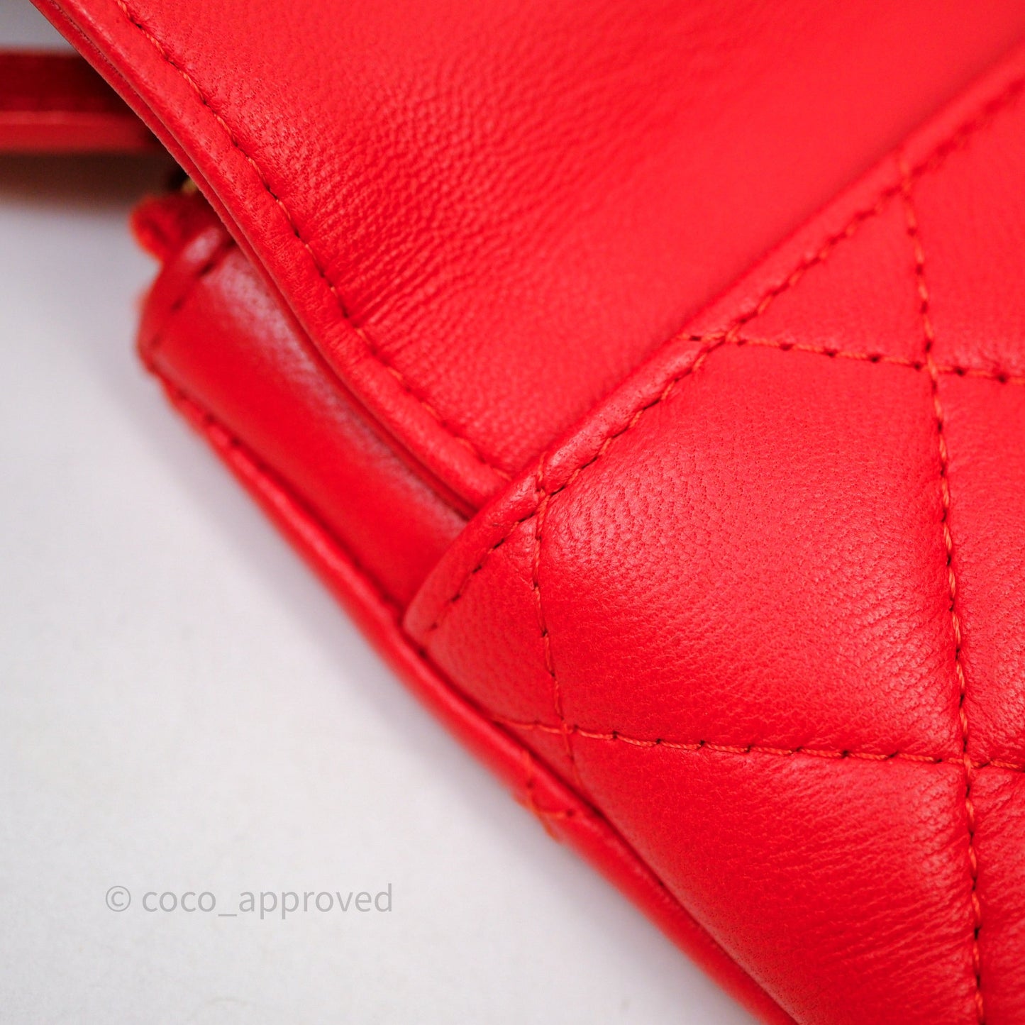 Chanel Flap O Case Clutch Red Lambskin Gold Hardware