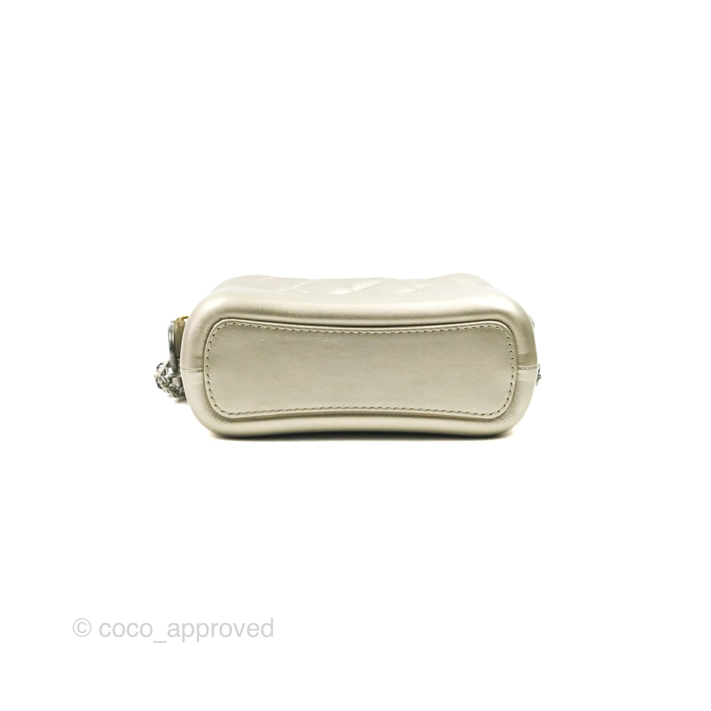 Chanel Quilted Small Gabrielle Hobo Metallic Pale Gold Aged Calfskin
