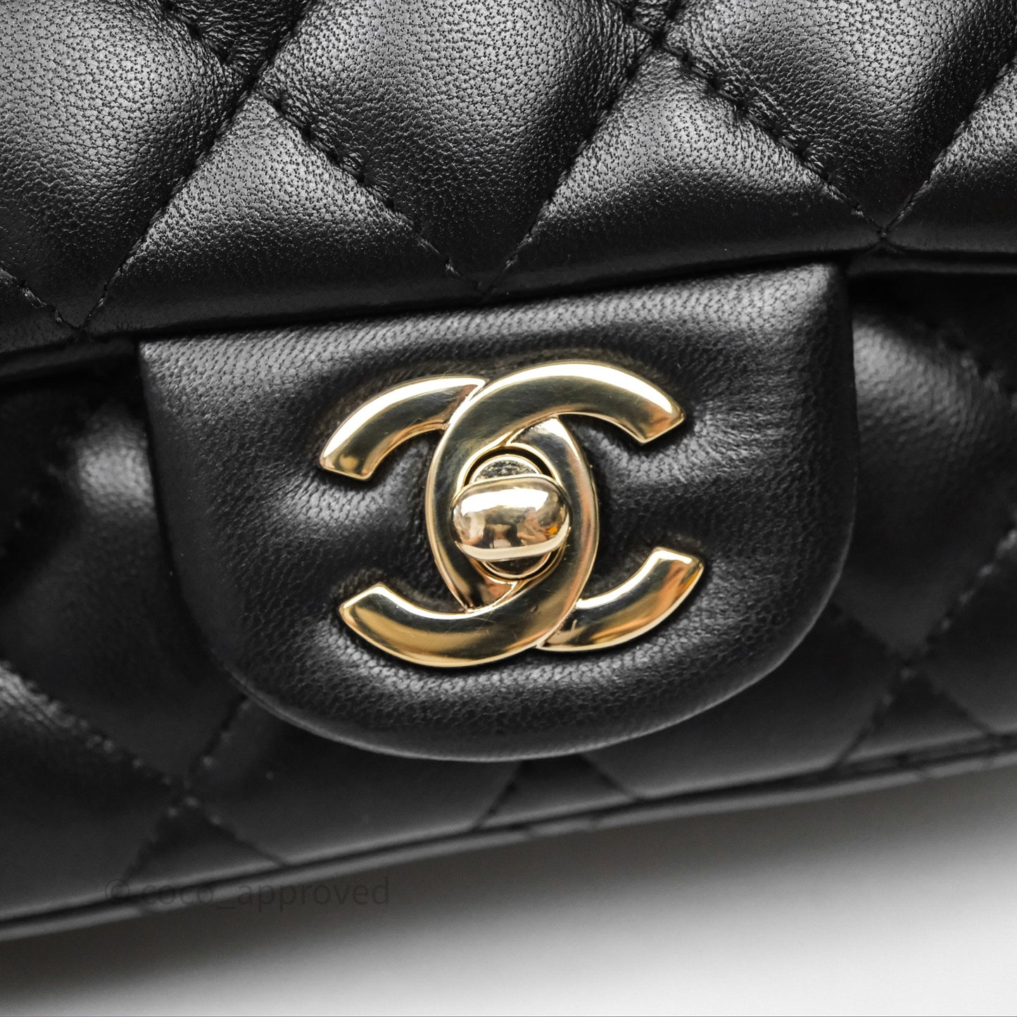 Chanel Mini Square Black Lambskin Gold Hardware