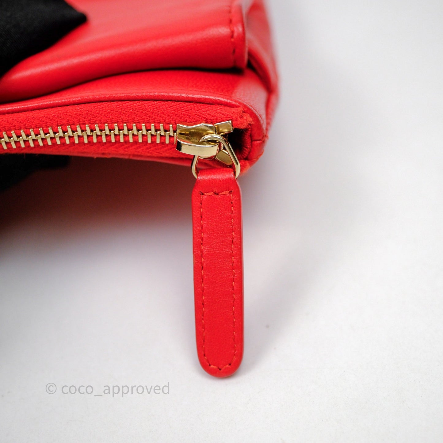 Chanel Flap O Case Clutch Red Lambskin Gold Hardware