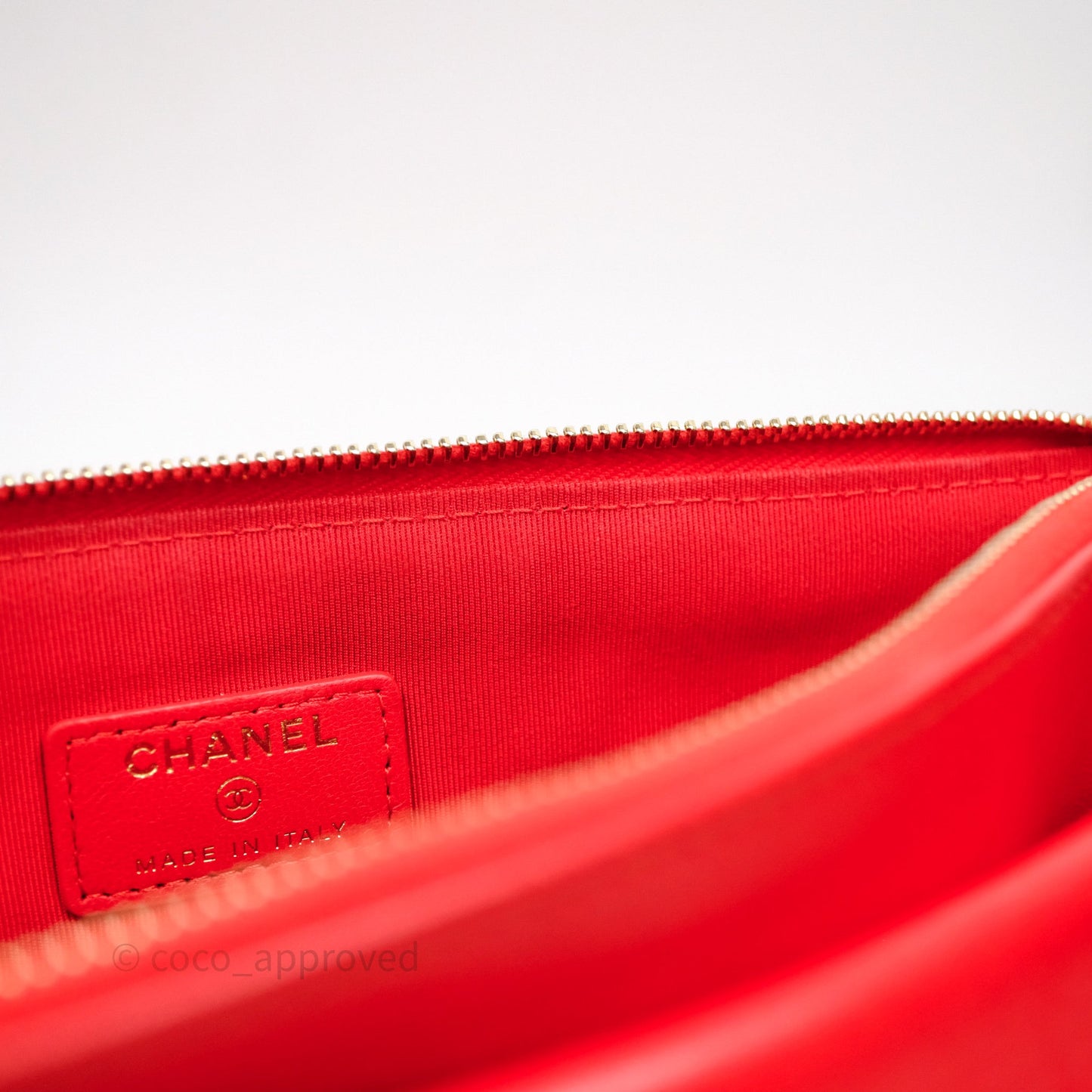 Chanel Flap O Case Clutch Red Lambskin Gold Hardware