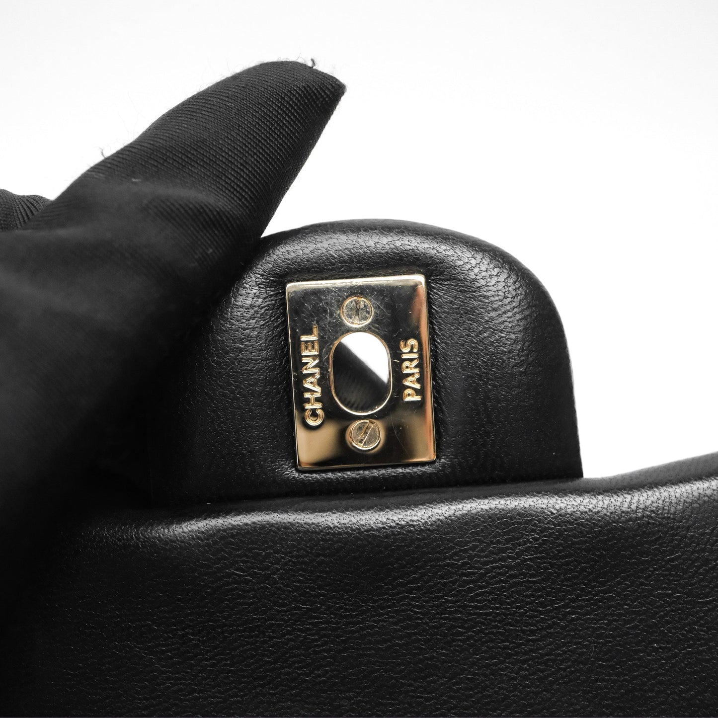 Chanel Mini Square Black Lambskin Gold Hardware