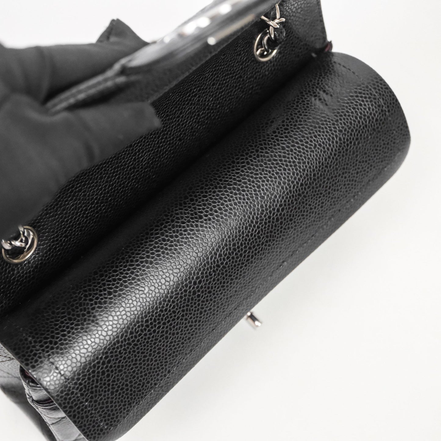 Chanel Small Classic Flap Quilted Black Caviar Silver Hardware