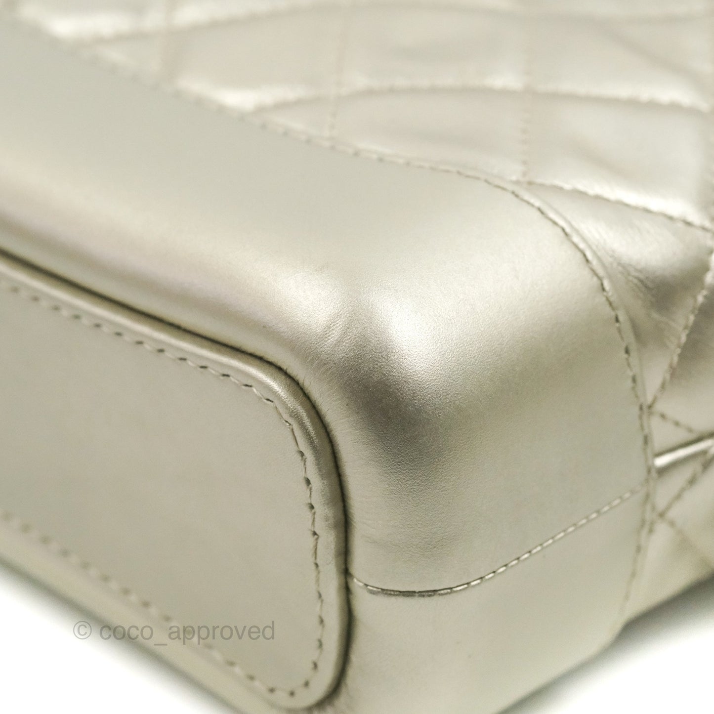 Chanel Quilted Small Gabrielle Hobo Metallic Pale Gold Aged Calfskin