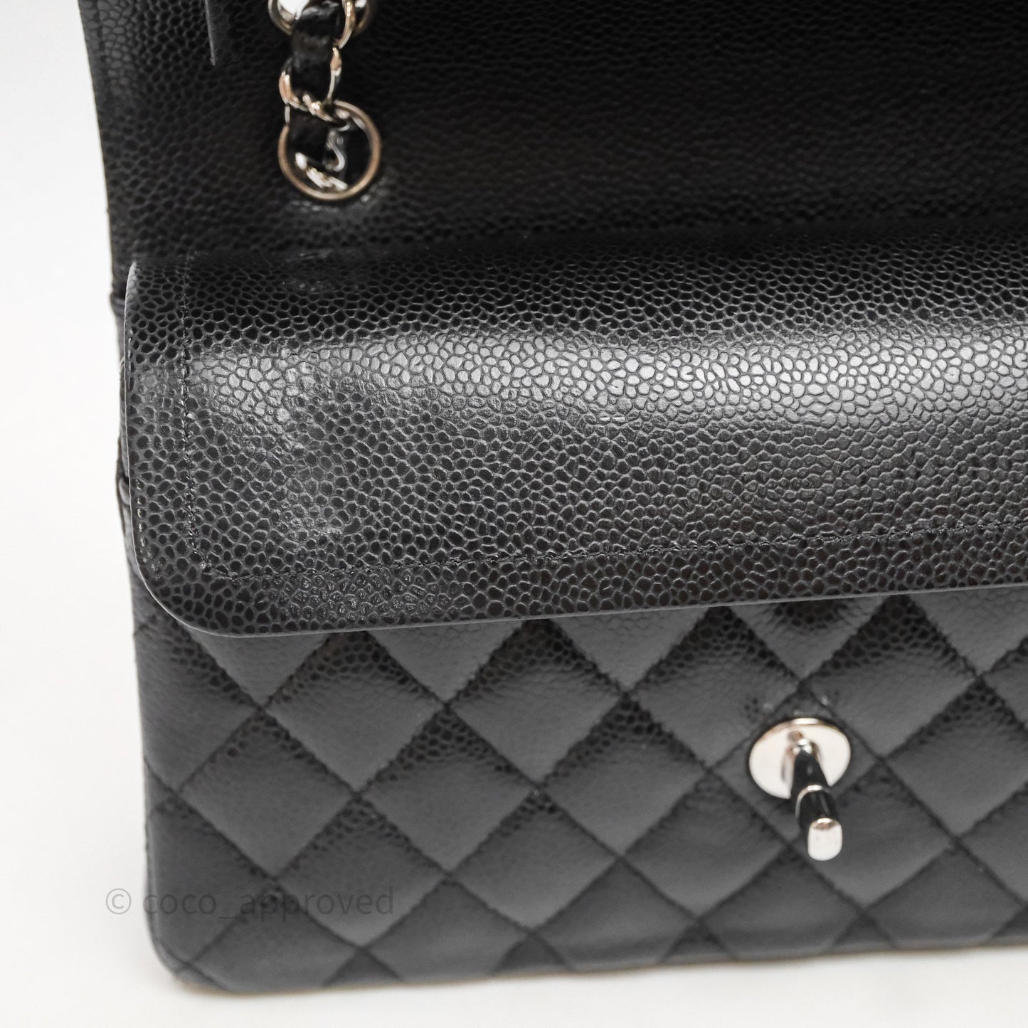 Chanel Small Classic Flap Quilted Black Caviar Silver Hardware