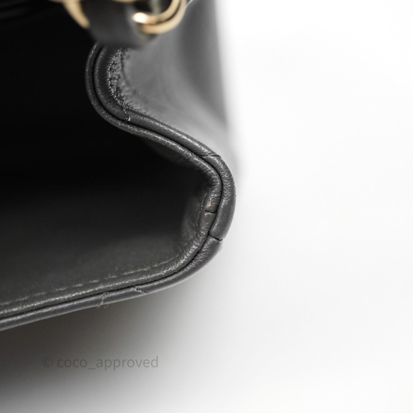Chanel Mini Square Flap Quilted Grey Lambskin Gold Hardware