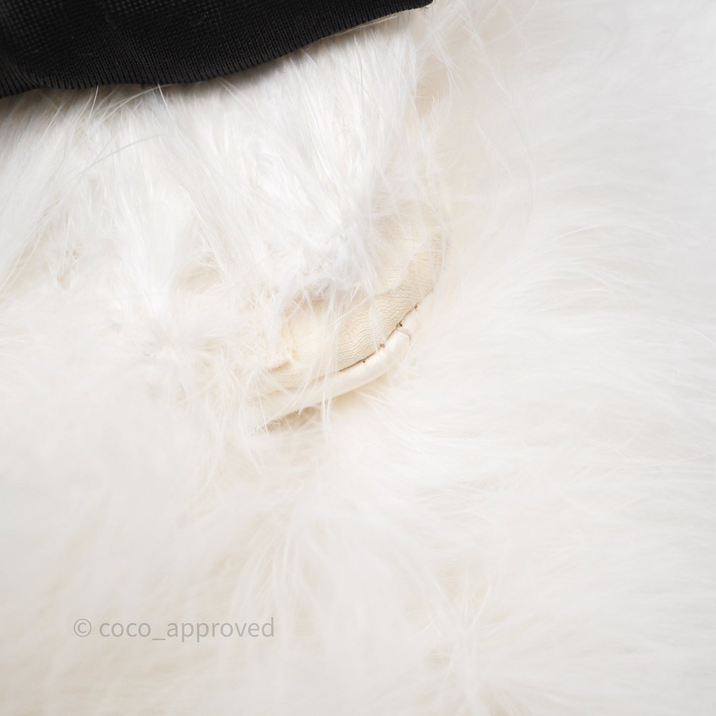 Chanel Quilted Fur Flap Bag White Gold Hardware