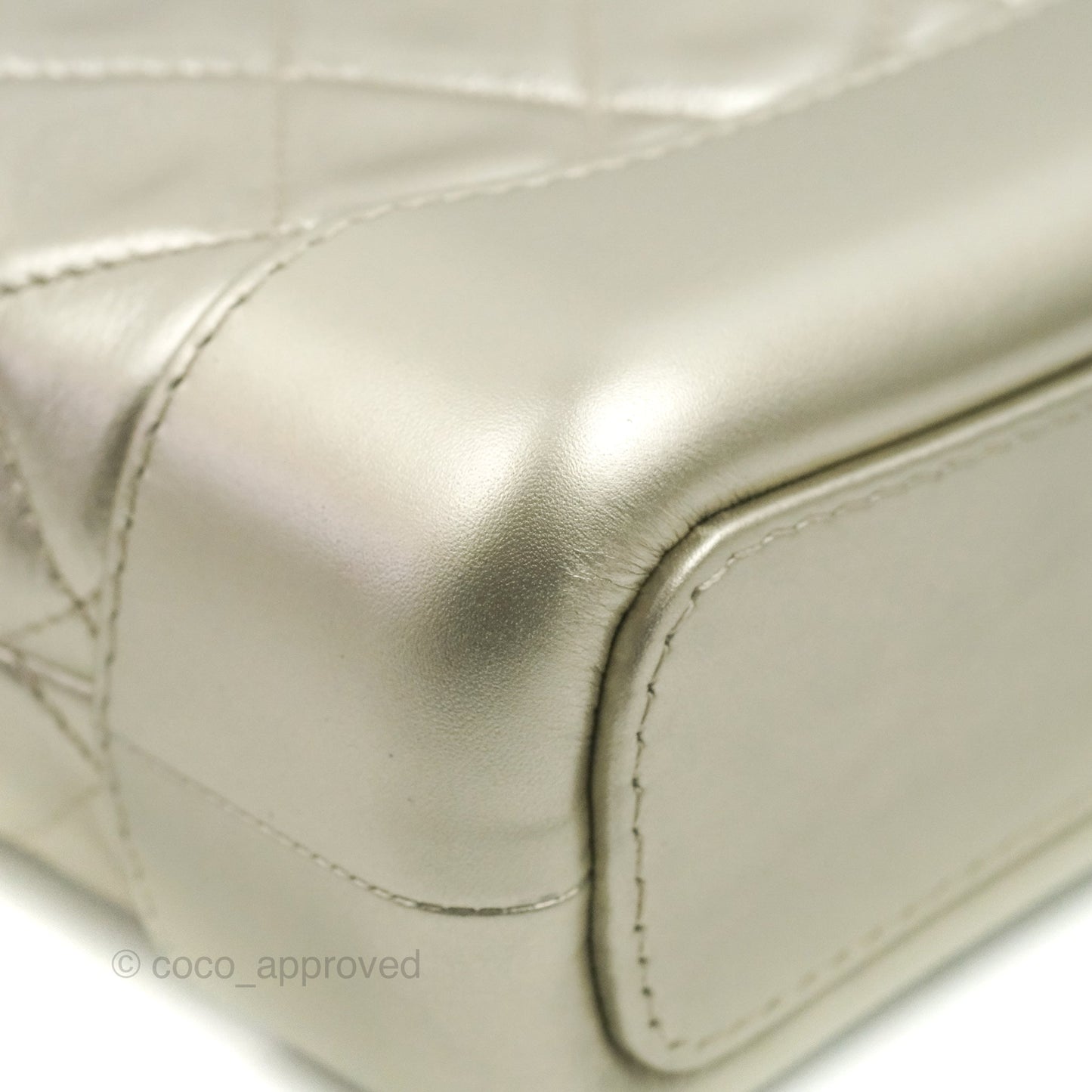 Chanel Quilted Small Gabrielle Hobo Metallic Pale Gold Aged Calfskin