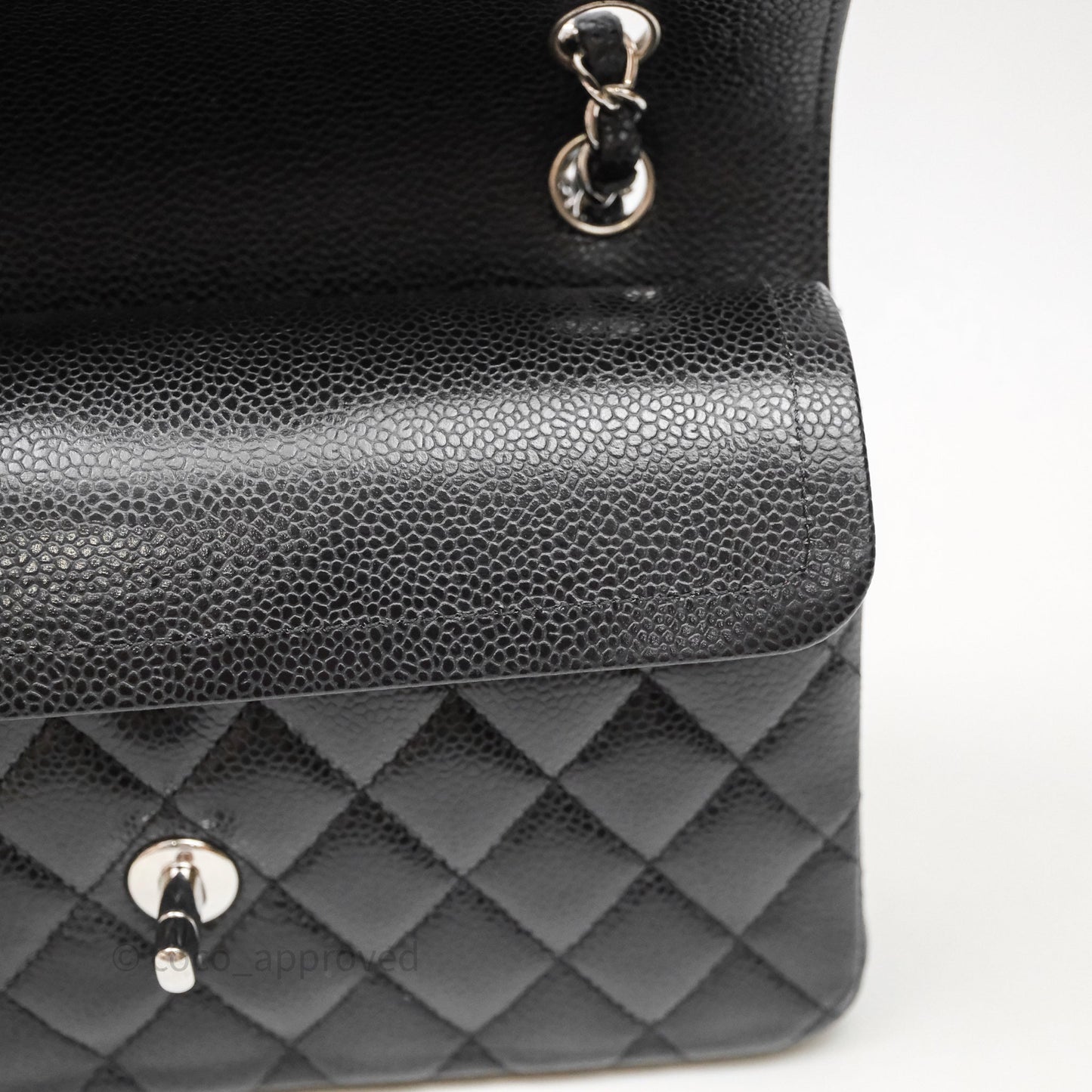 Chanel Small Classic Flap Quilted Black Caviar Silver Hardware
