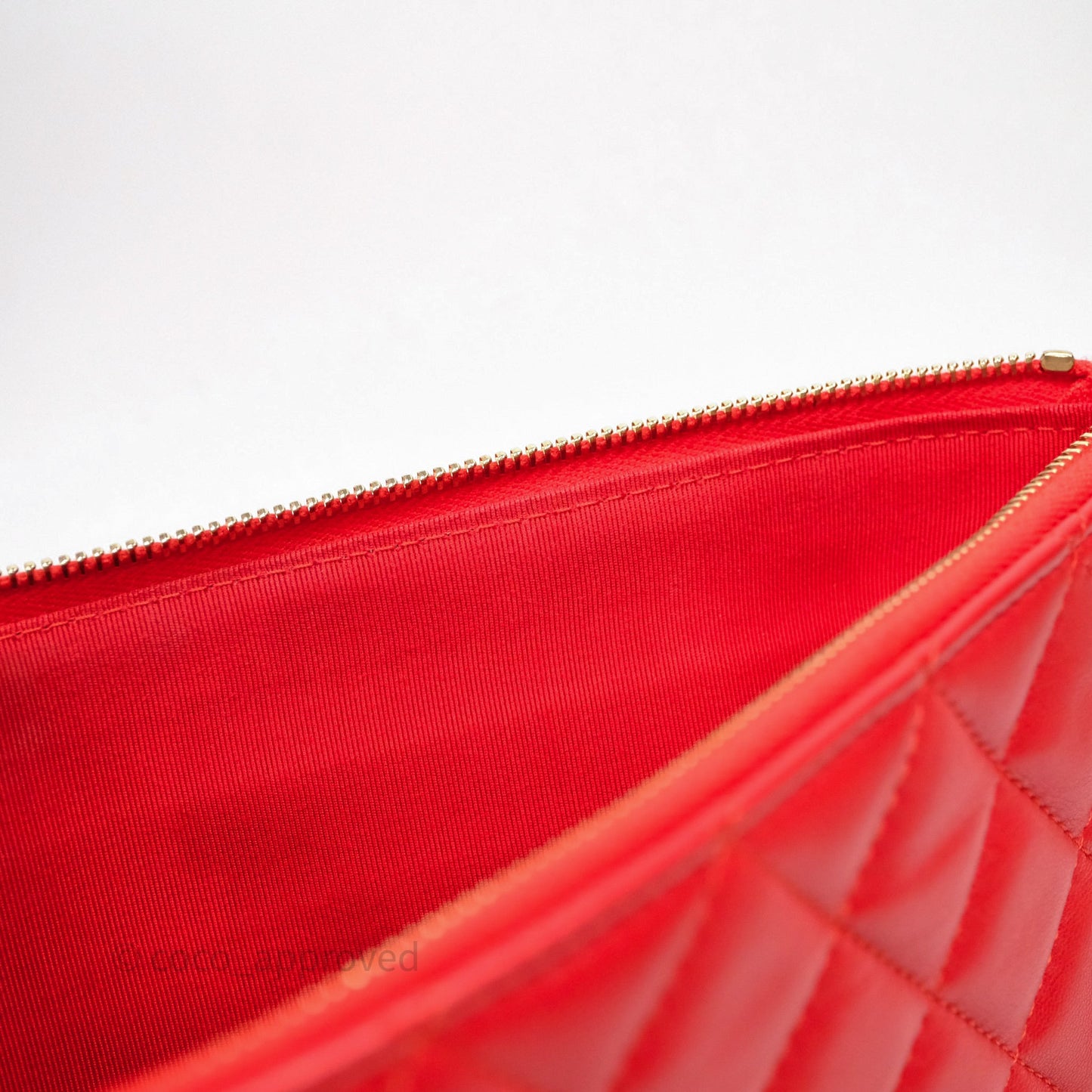 Chanel Flap O Case Clutch Red Lambskin Gold Hardware
