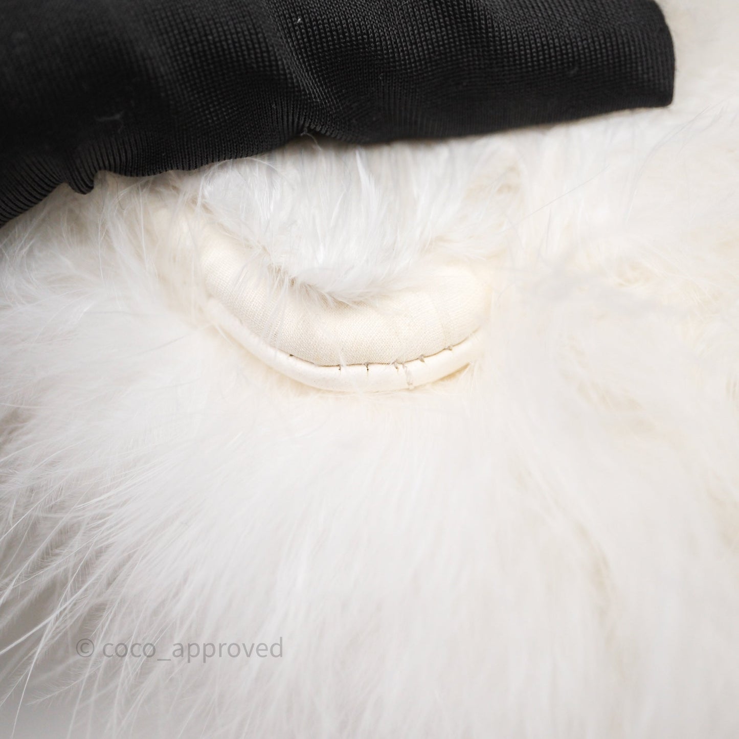 Chanel Quilted Fur Flap Bag White Gold Hardware
