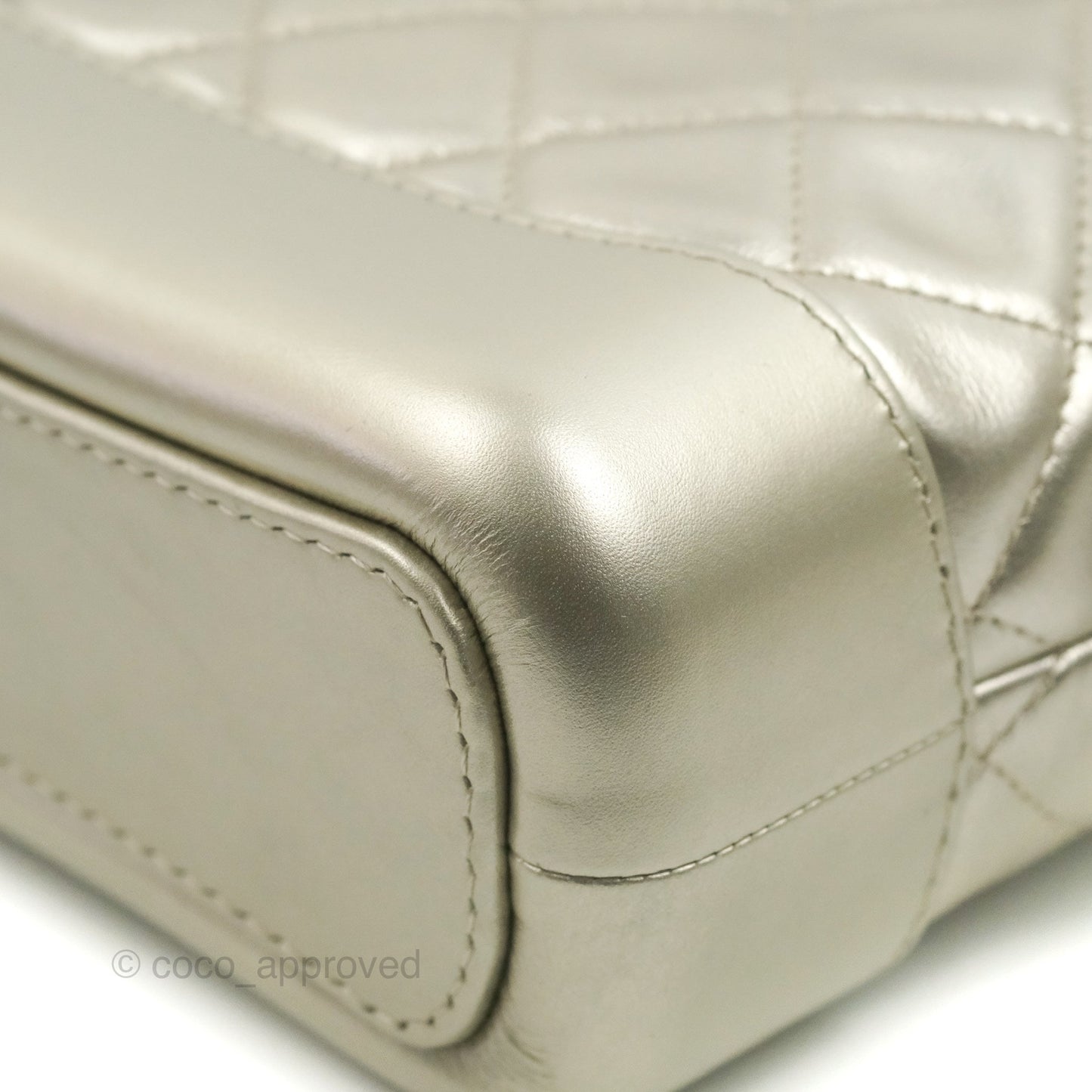 Chanel Quilted Small Gabrielle Hobo Metallic Pale Gold Aged Calfskin