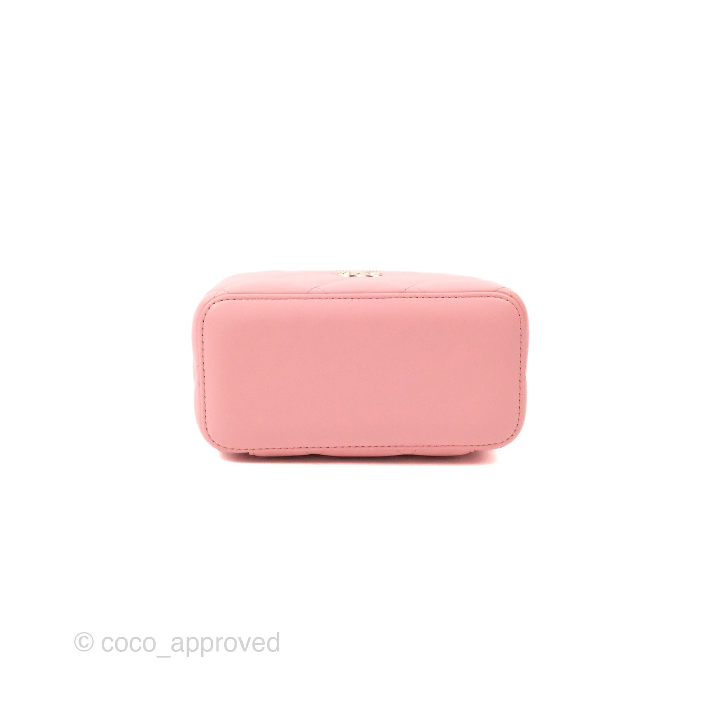 Chanel Resin Elegant Chain Vanity Case Pink Lambskin Gold Hardware