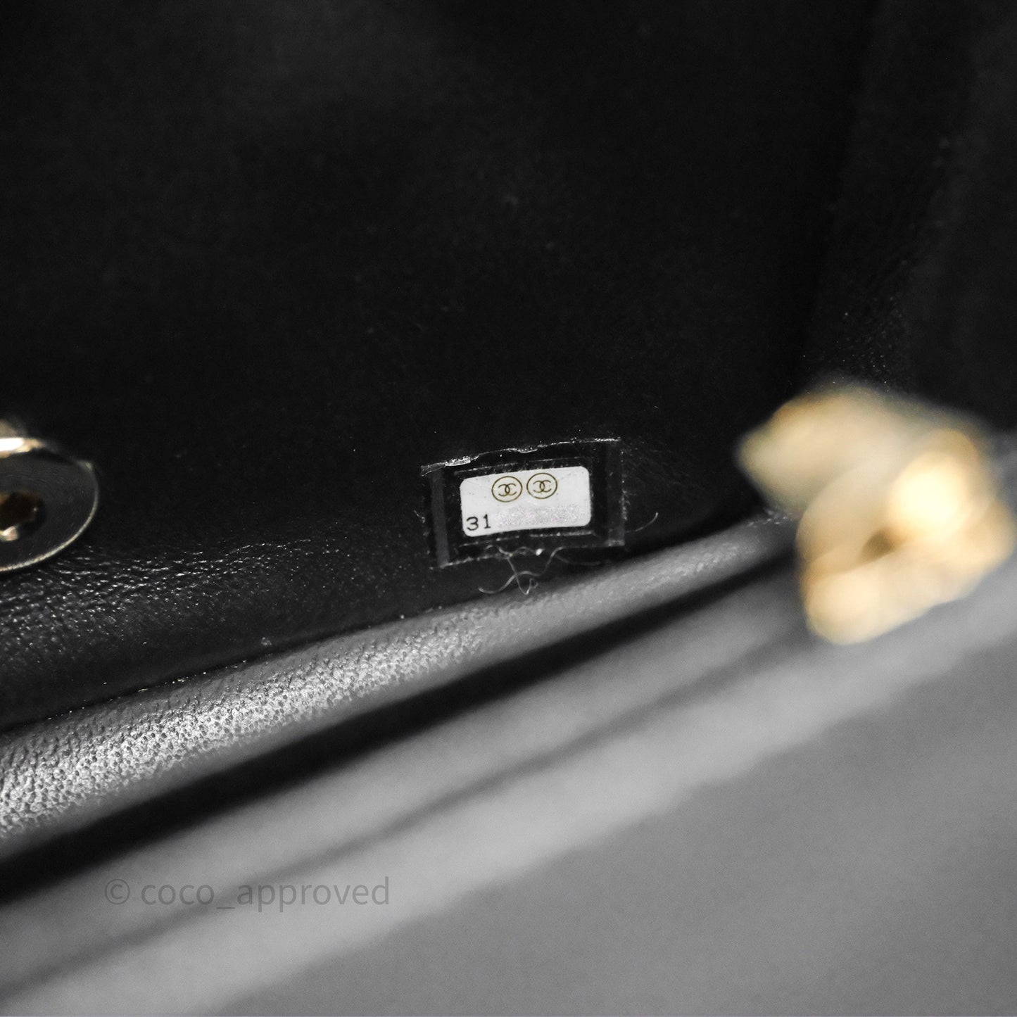 Chanel Mini Square Black Lambskin Gold Hardware