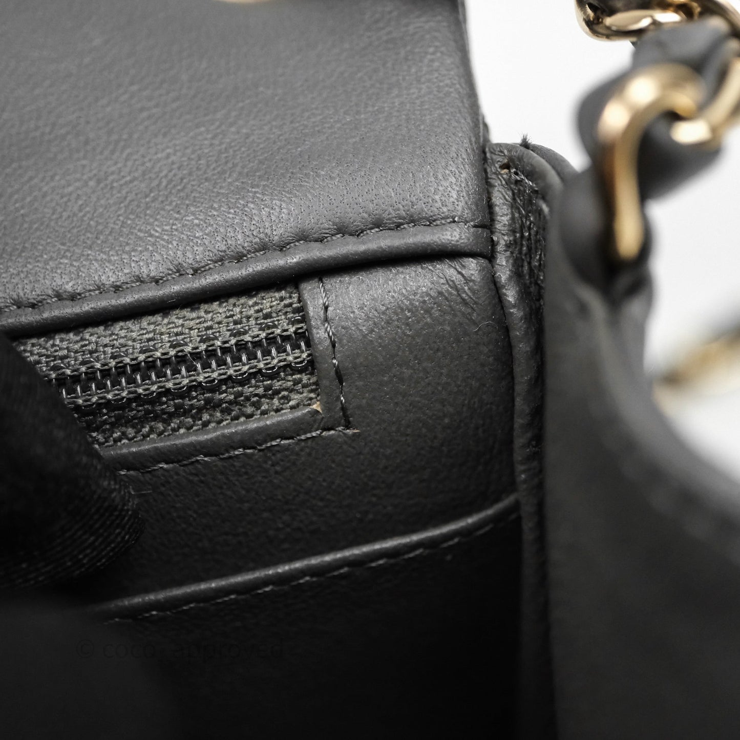 Chanel Mini Square Flap Quilted Grey Lambskin Gold Hardware