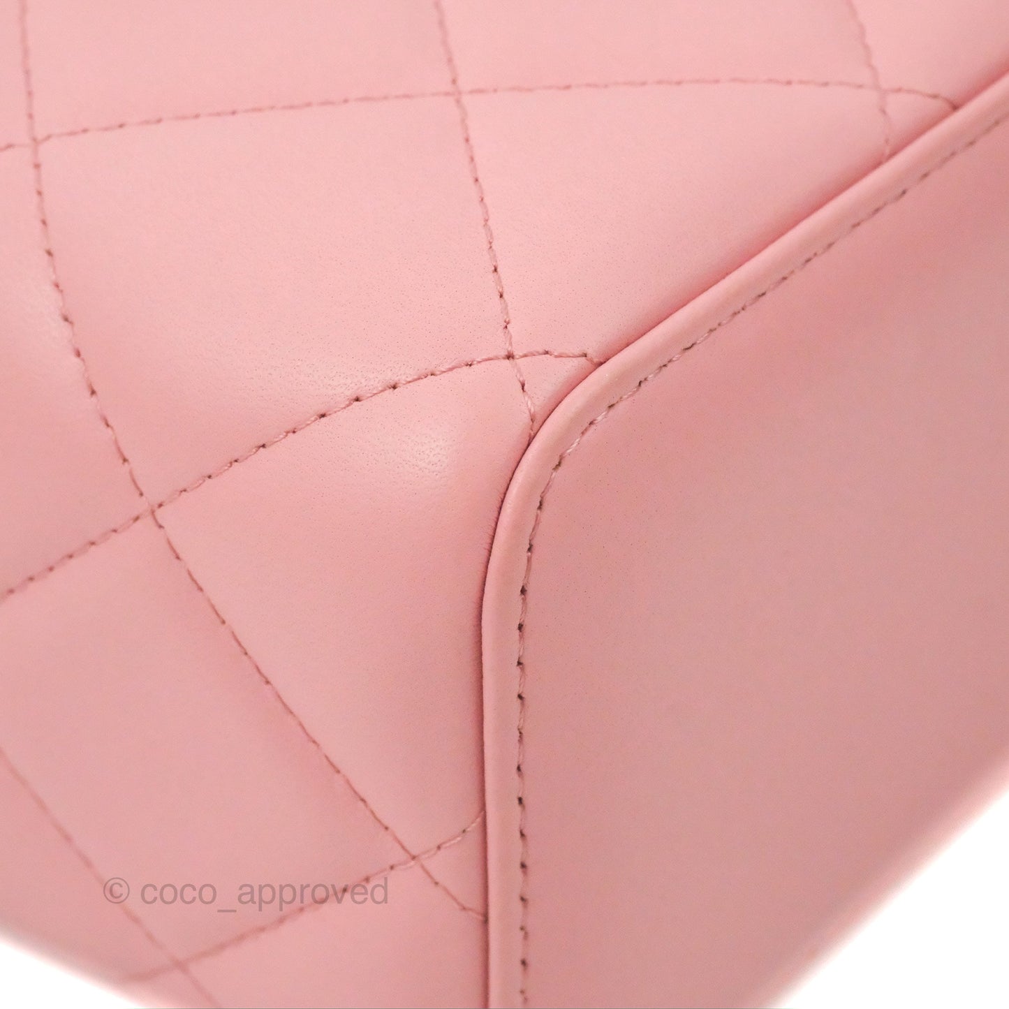 Chanel Resin Elegant Chain Vanity Case Pink Lambskin Gold Hardware
