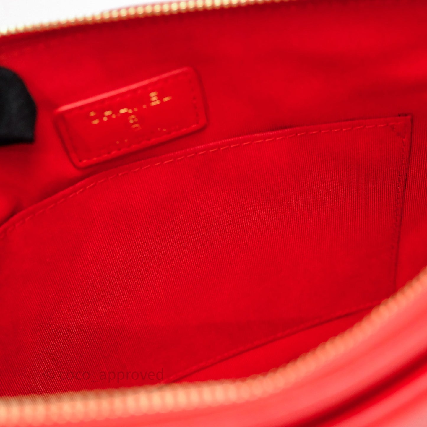 Chanel Flap O Case Clutch Red Lambskin Gold Hardware