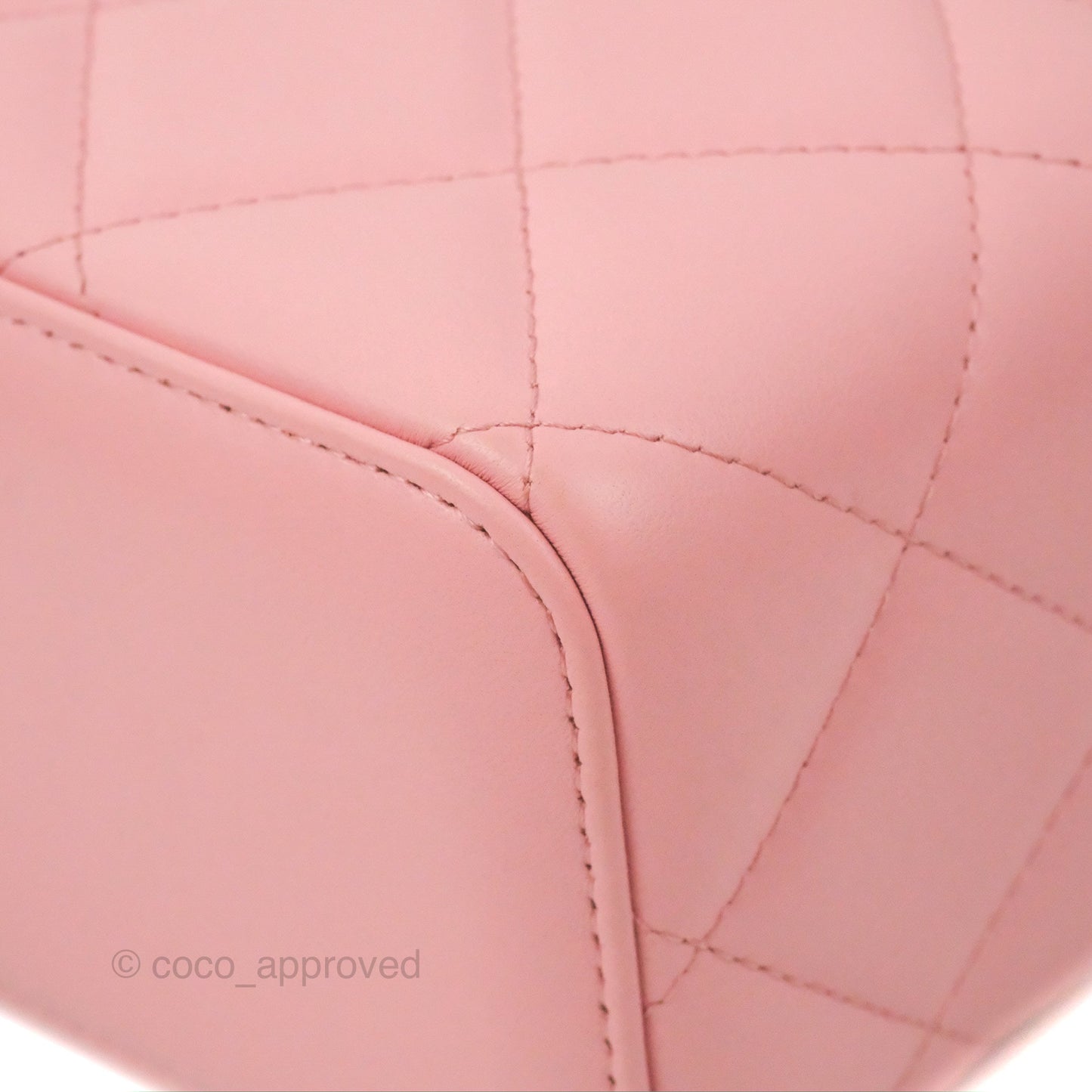 Chanel Resin Elegant Chain Vanity Case Pink Lambskin Gold Hardware
