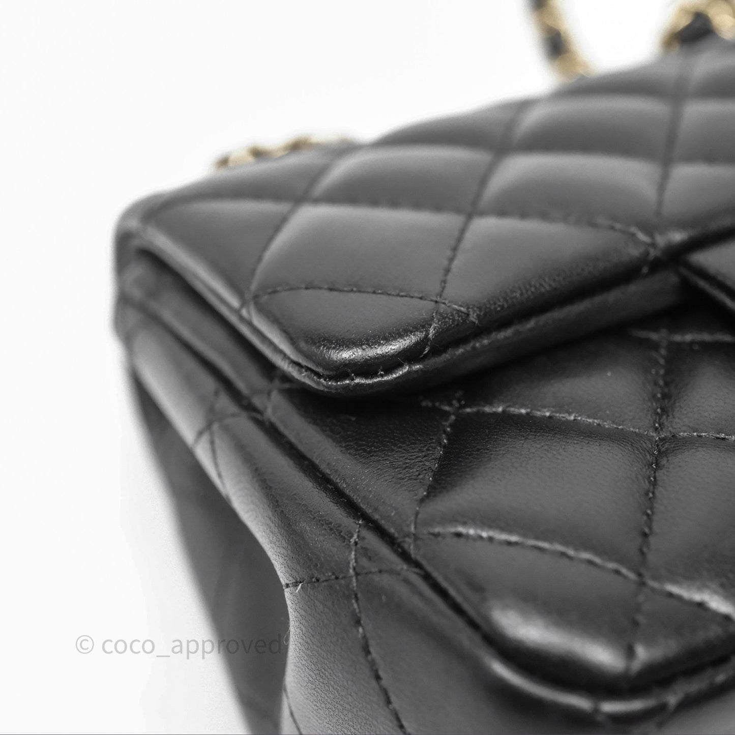 Chanel Mini Square Black Lambskin Gold Hardware