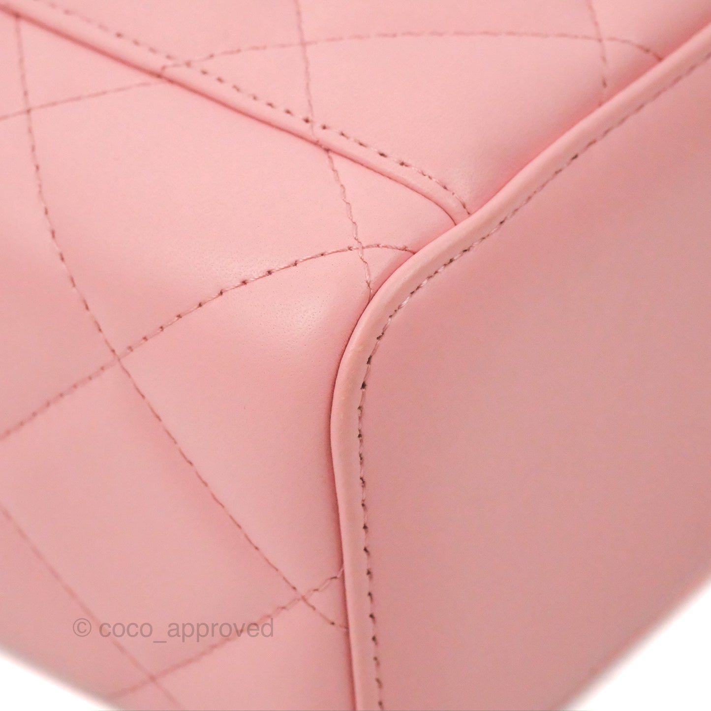 Chanel Resin Elegant Chain Vanity Case Pink Lambskin Gold Hardware