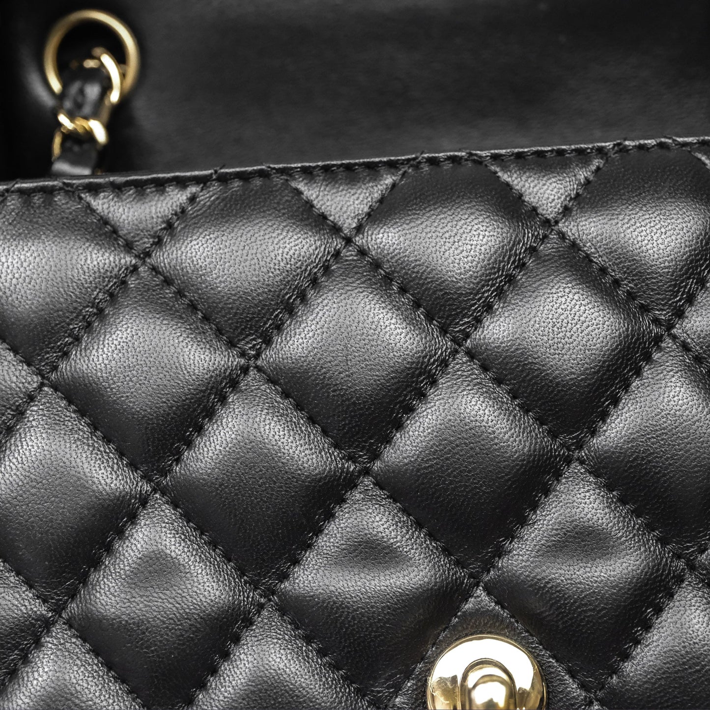 Chanel Mini Square Black Lambskin Gold Hardware