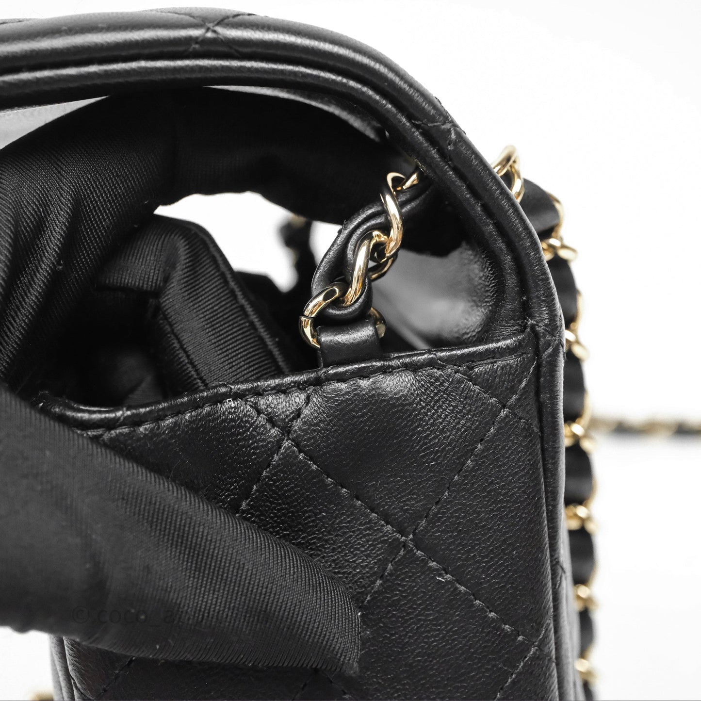 Chanel Mini Square Black Lambskin Gold Hardware