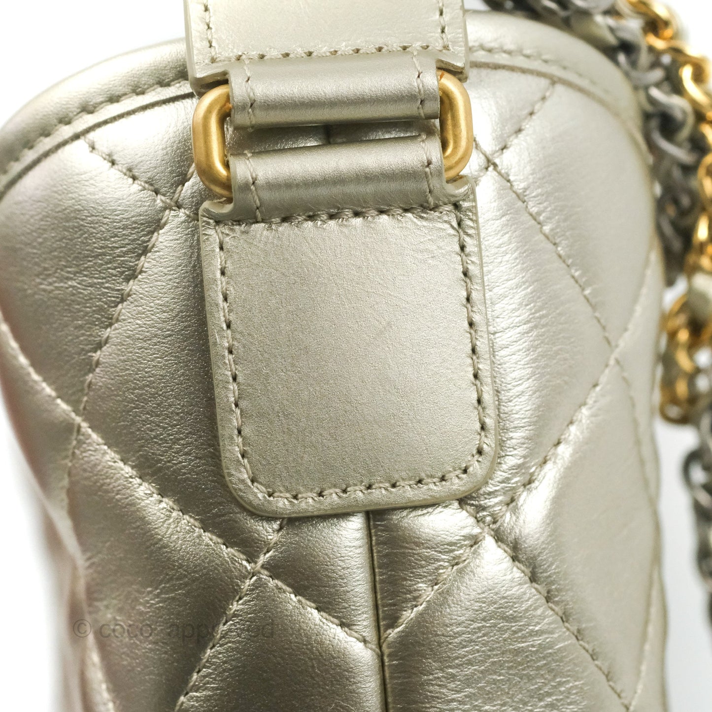 Chanel Quilted Small Gabrielle Hobo Metallic Pale Gold Aged Calfskin