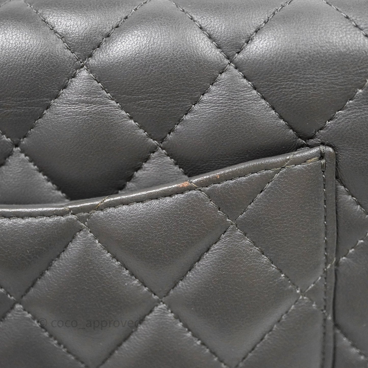 Chanel Mini Square Flap Quilted Grey Lambskin Gold Hardware