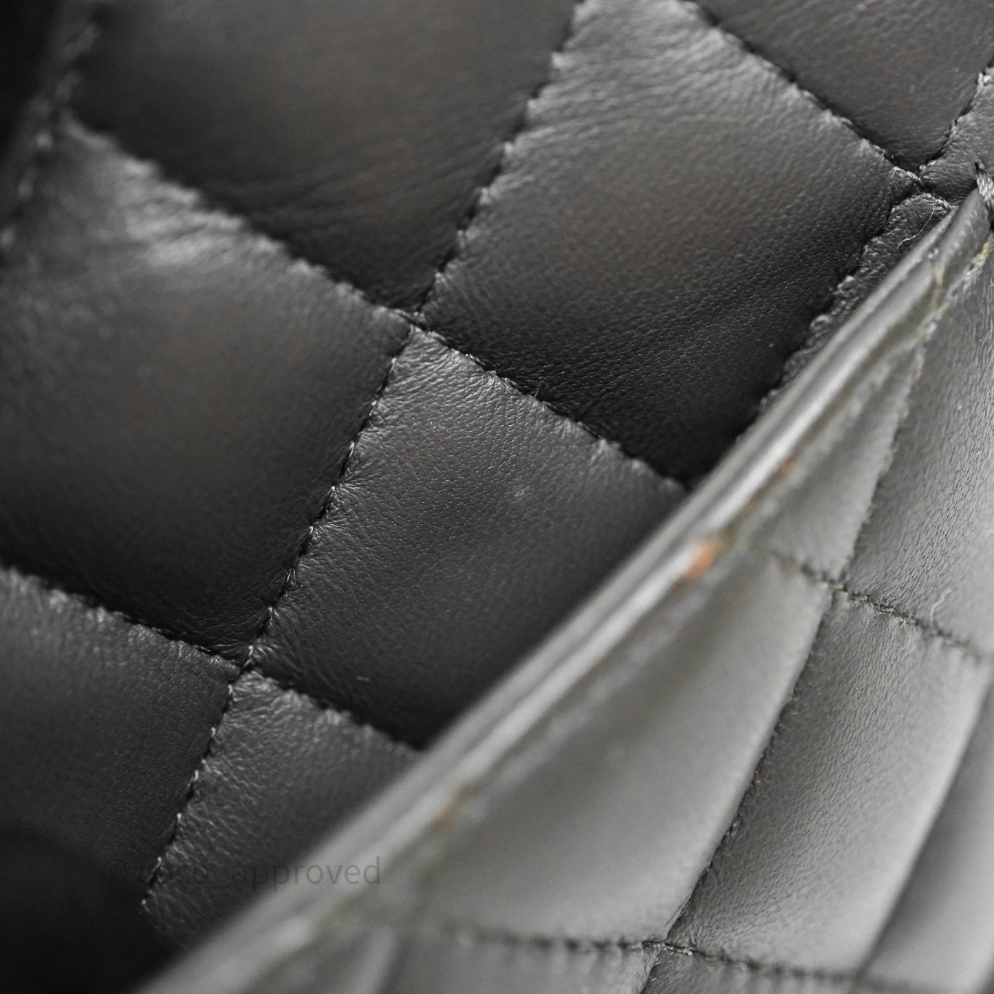 Chanel Mini Square Flap Quilted Grey Lambskin Gold Hardware