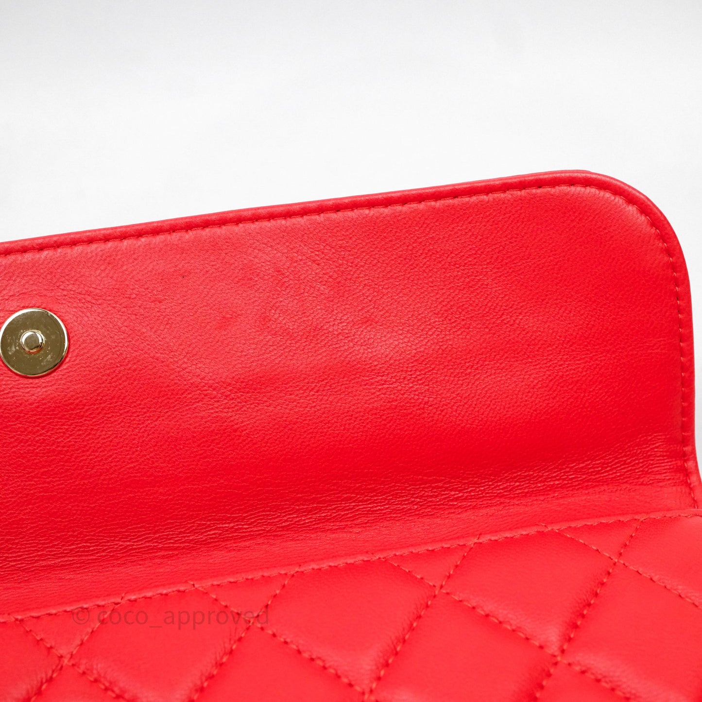 Chanel Flap O Case Clutch Red Lambskin Gold Hardware