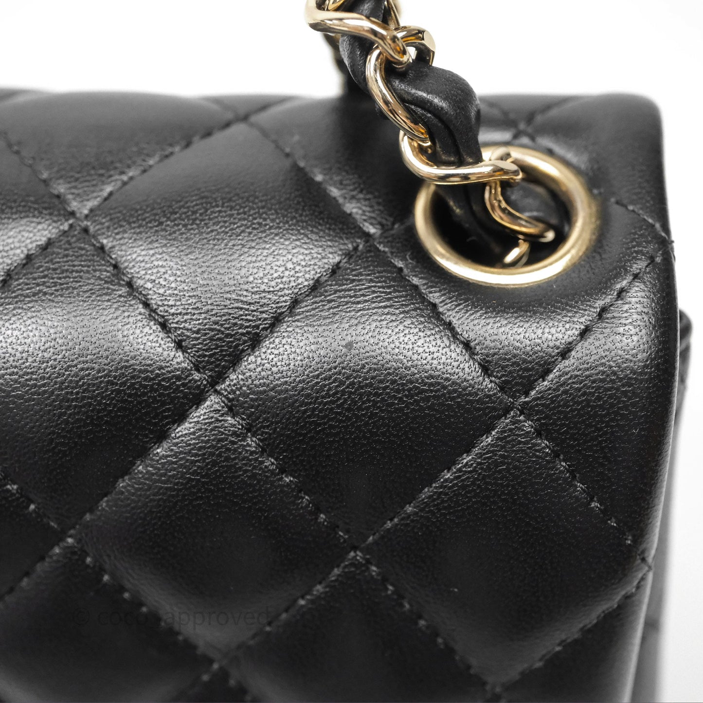 Chanel Mini Square Black Lambskin Gold Hardware