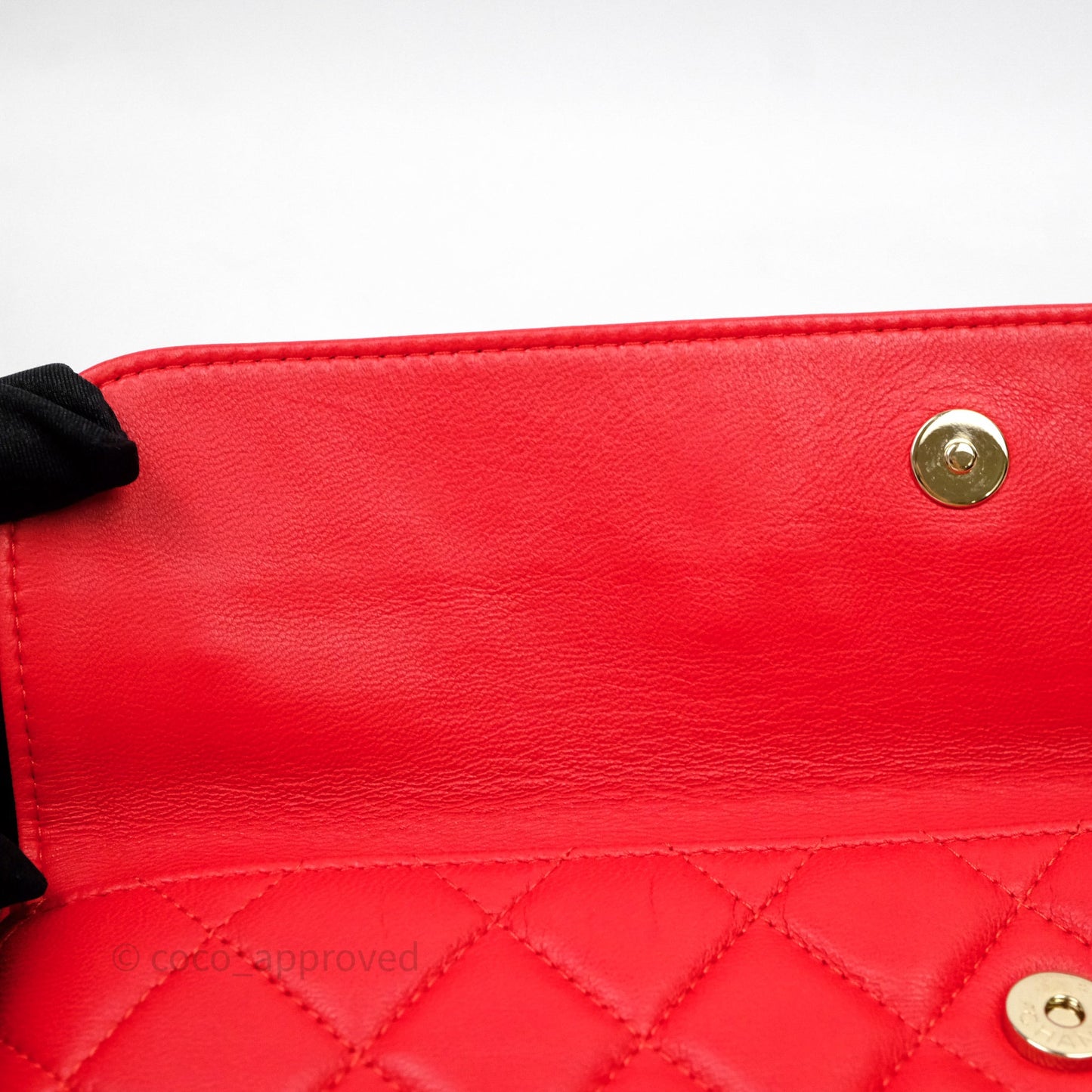 Chanel Flap O Case Clutch Red Lambskin Gold Hardware