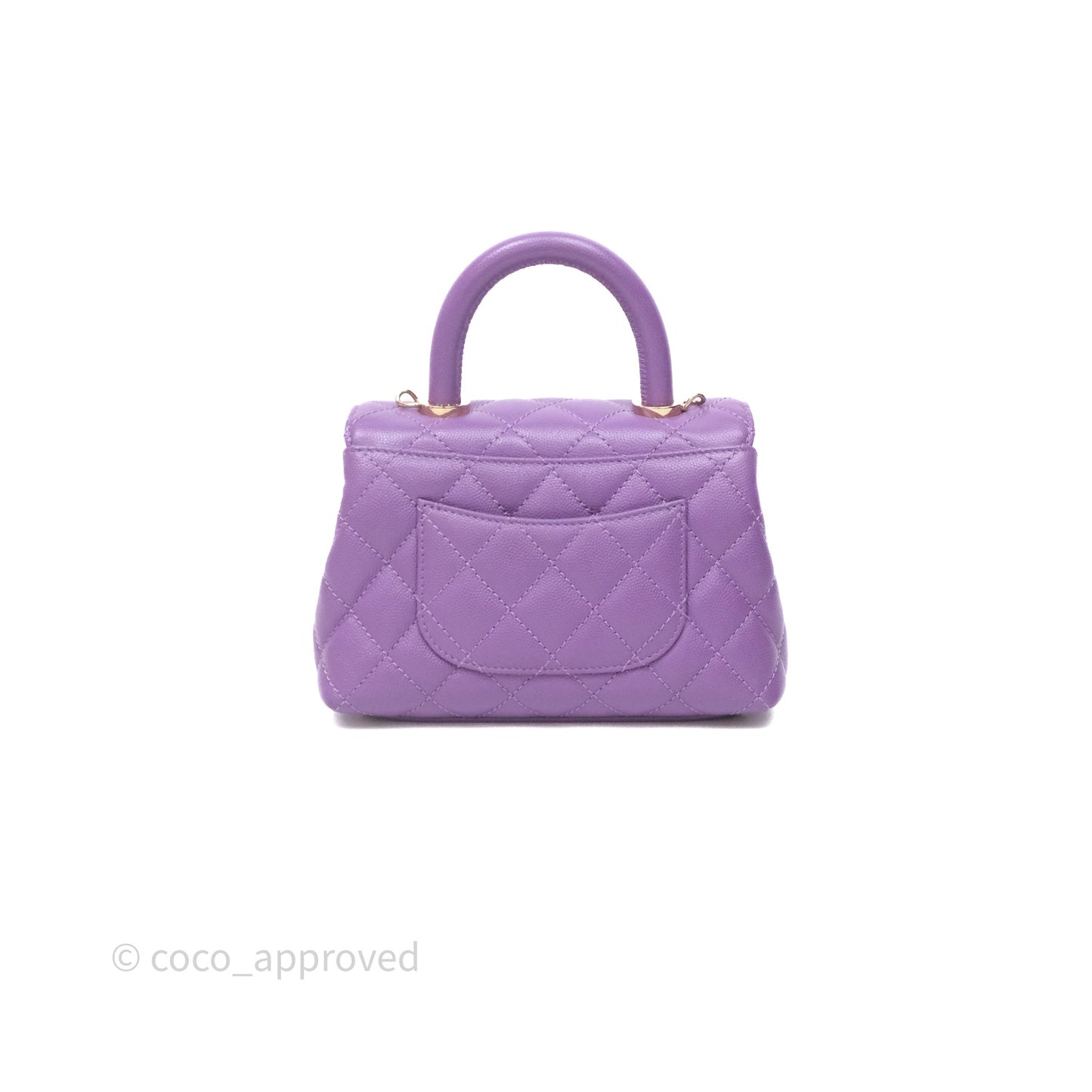 Chanel Mini Coco Handle Quilted Purple Caviar Gold Hardware