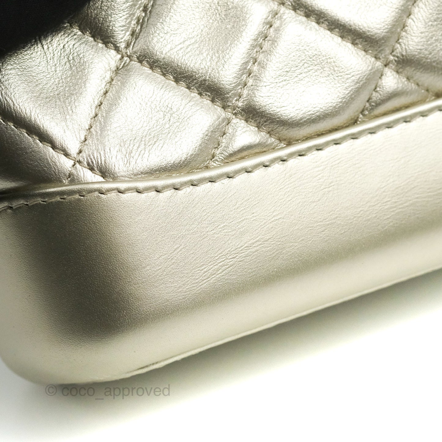 Chanel Quilted Small Gabrielle Hobo Metallic Pale Gold Aged Calfskin