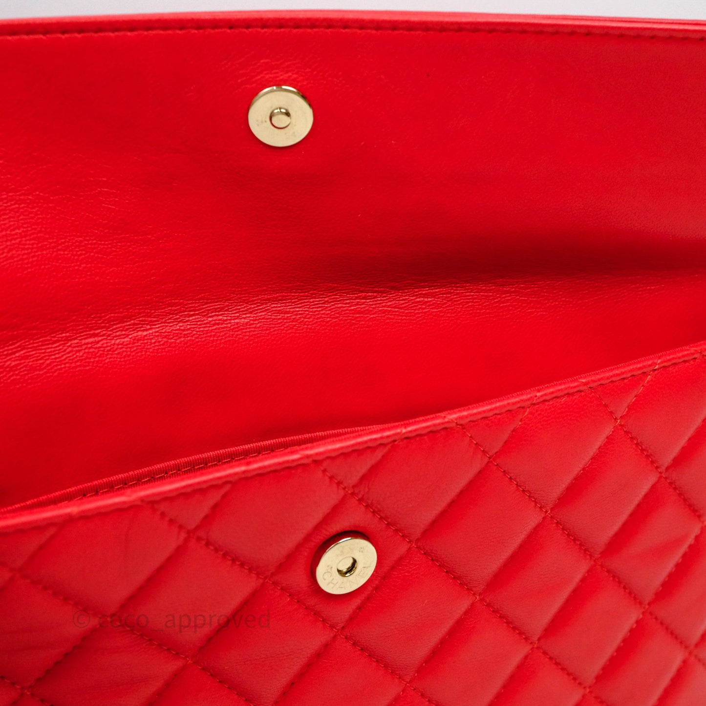Chanel Flap O Case Clutch Red Lambskin Gold Hardware