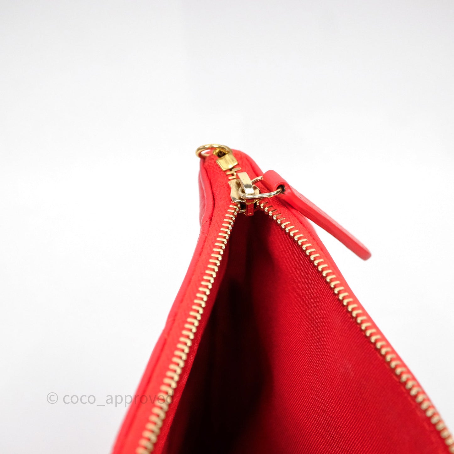 Chanel Flap O Case Clutch Red Lambskin Gold Hardware
