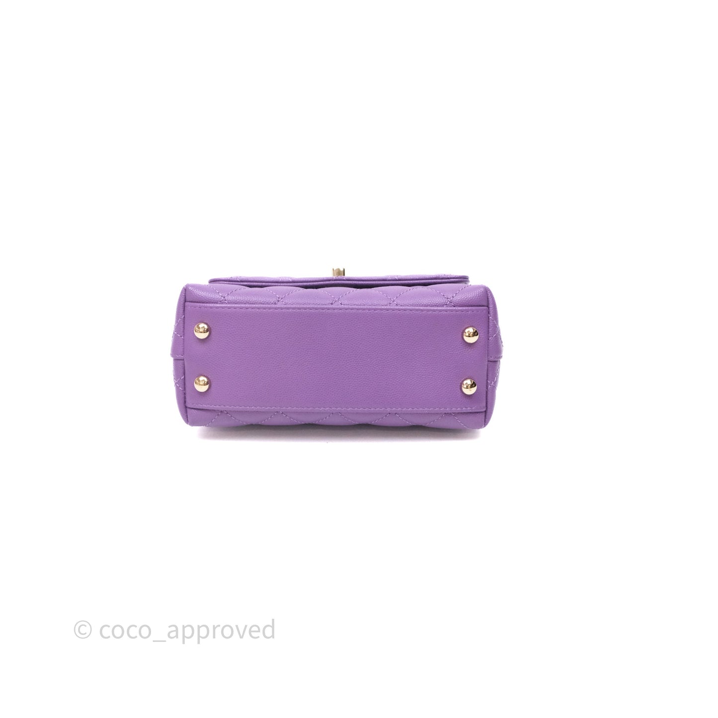 Chanel Mini Coco Handle Quilted Purple Caviar Gold Hardware