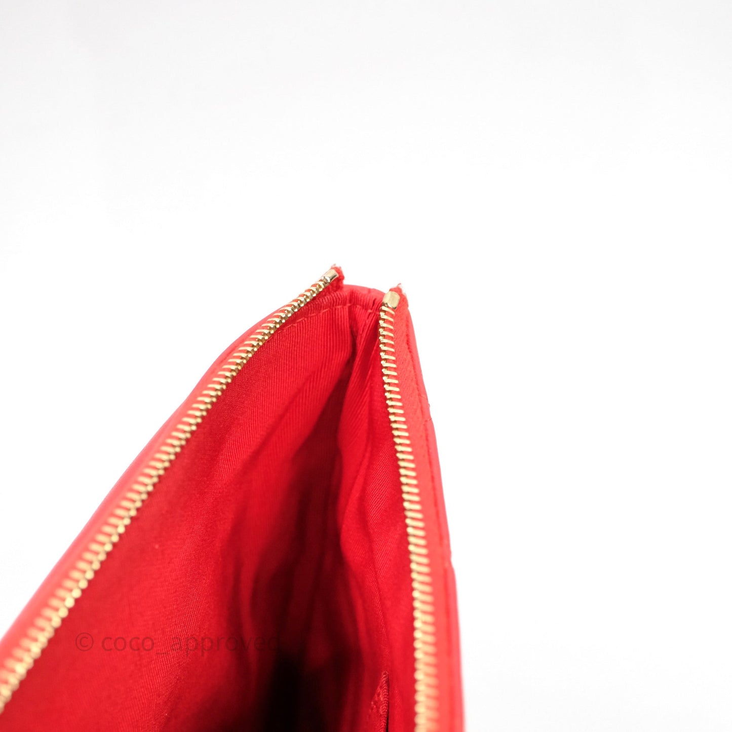 Chanel Flap O Case Clutch Red Lambskin Gold Hardware
