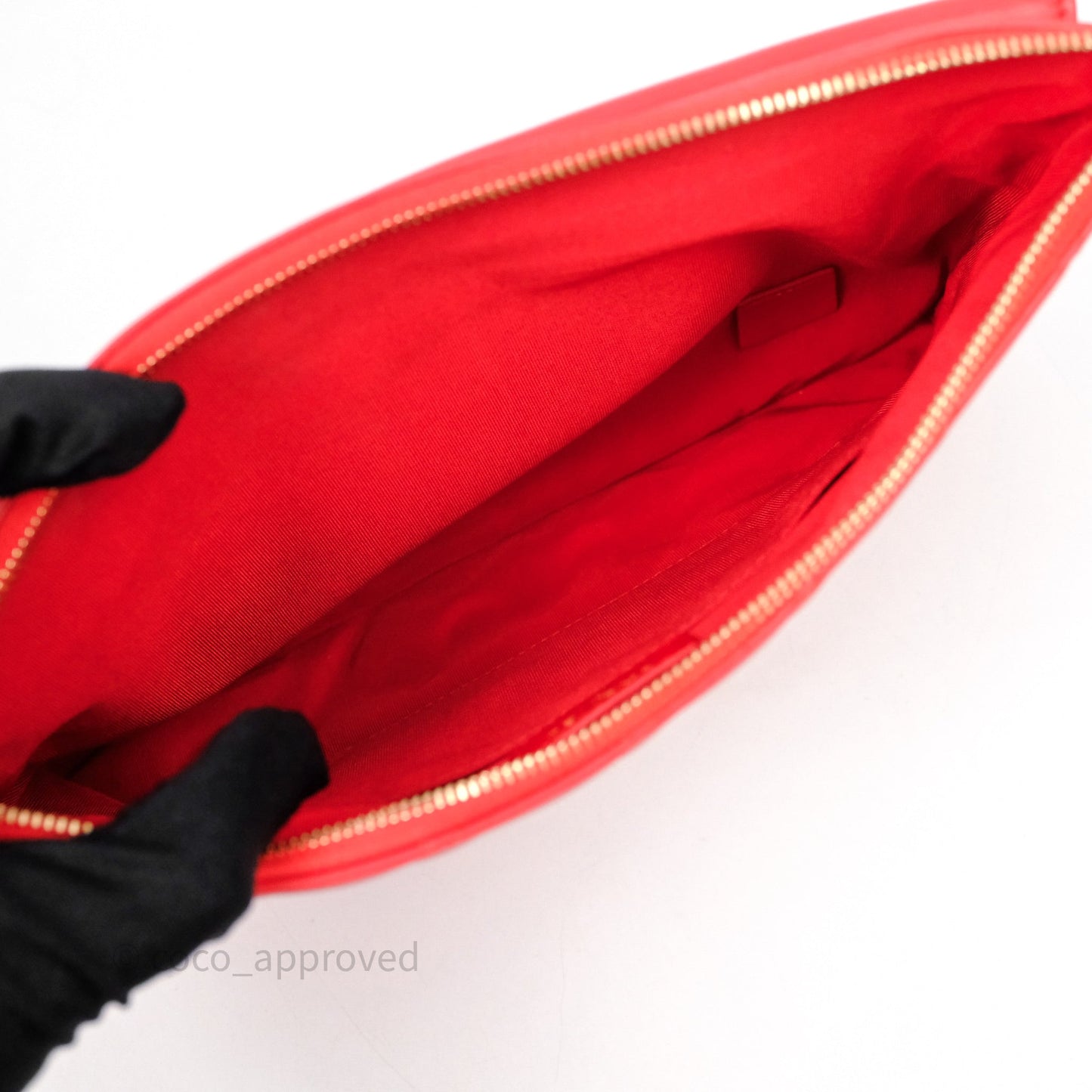 Chanel Flap O Case Clutch Red Lambskin Gold Hardware