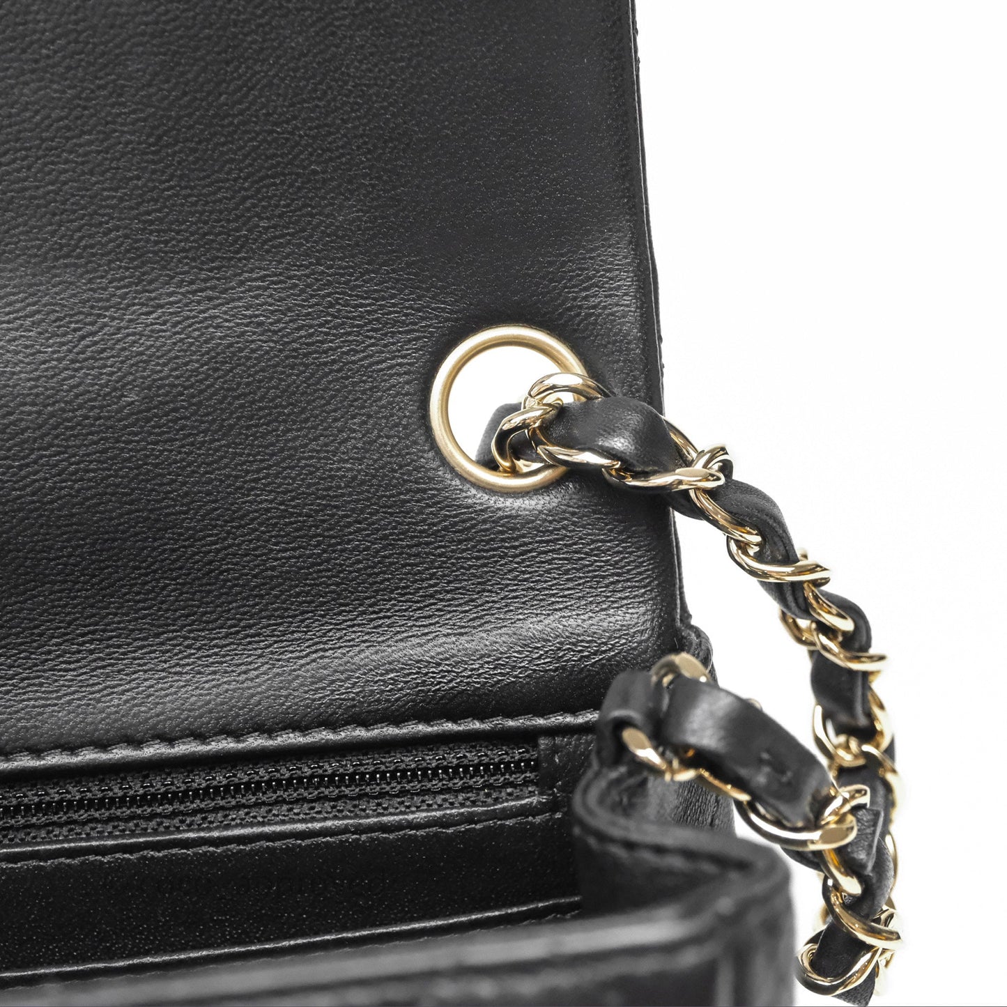 Chanel Mini Square Black Lambskin Gold Hardware