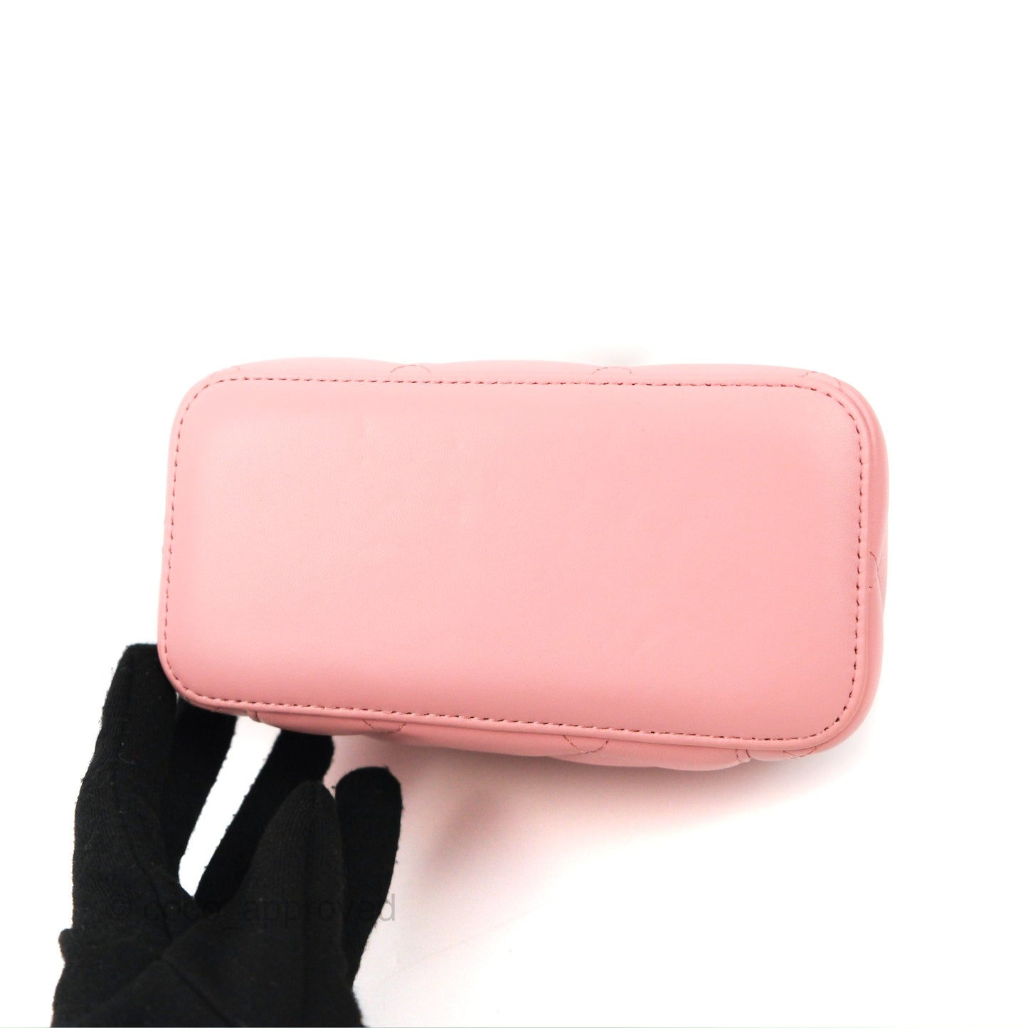 Chanel Resin Elegant Chain Vanity Case Pink Lambskin Gold Hardware
