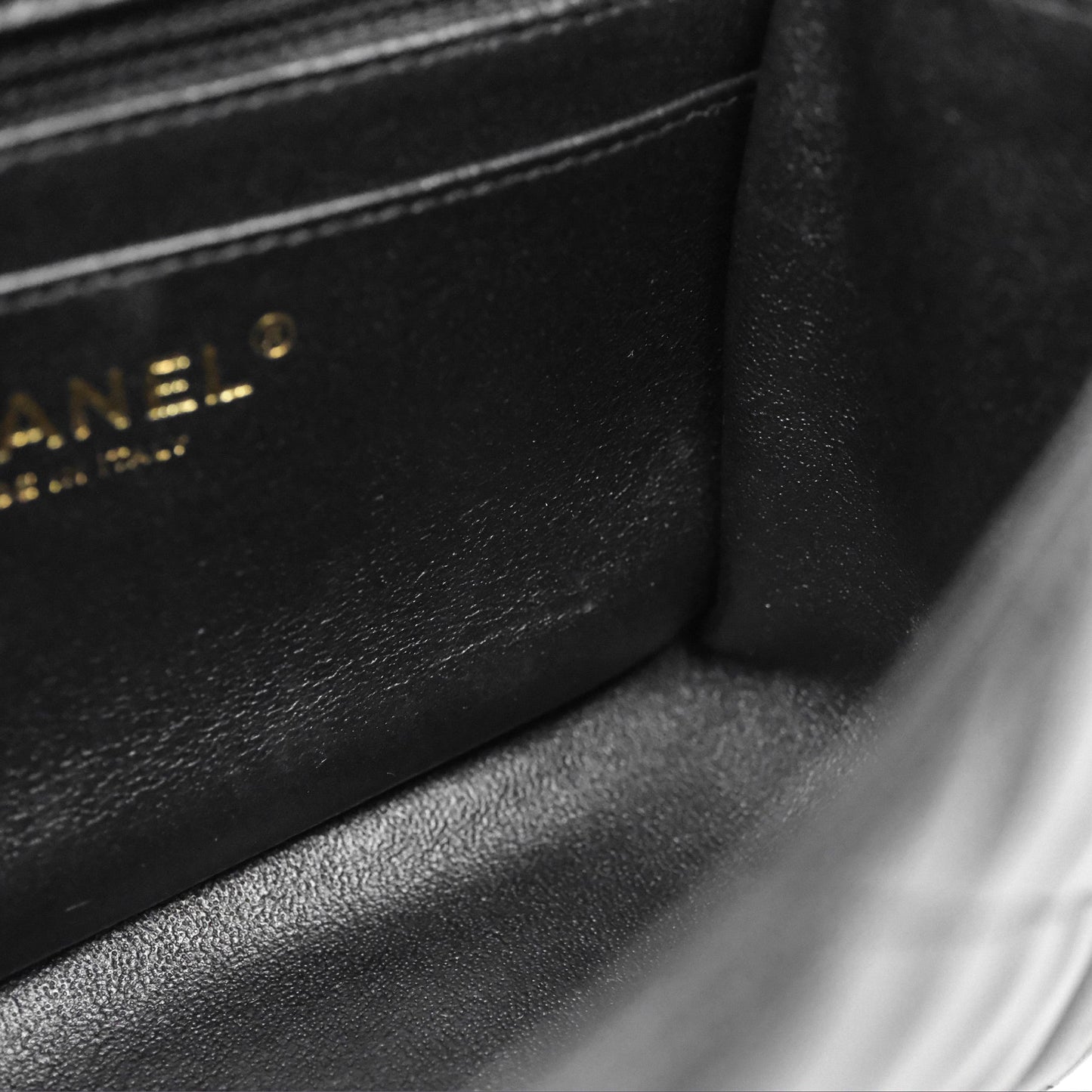 Chanel Mini Square Black Lambskin Gold Hardware