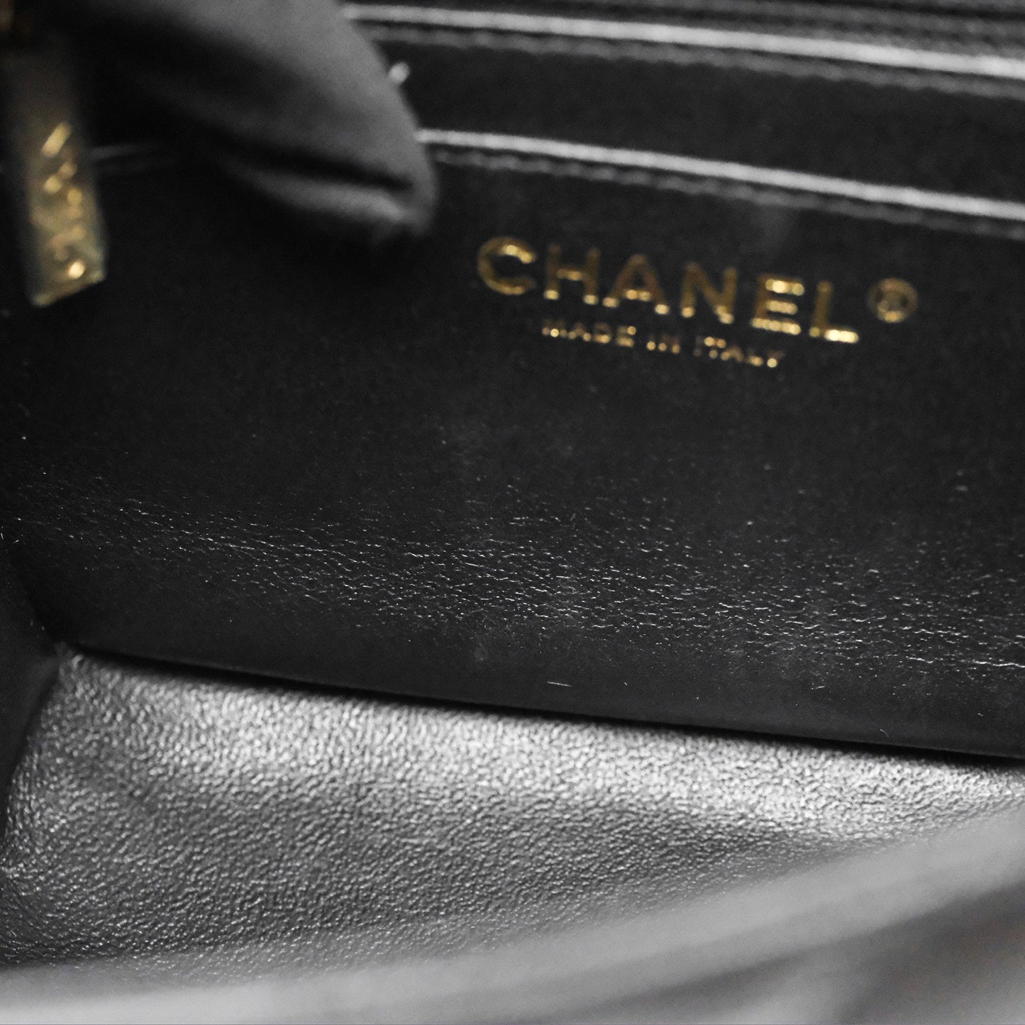 Chanel Mini Square Black Lambskin Gold Hardware