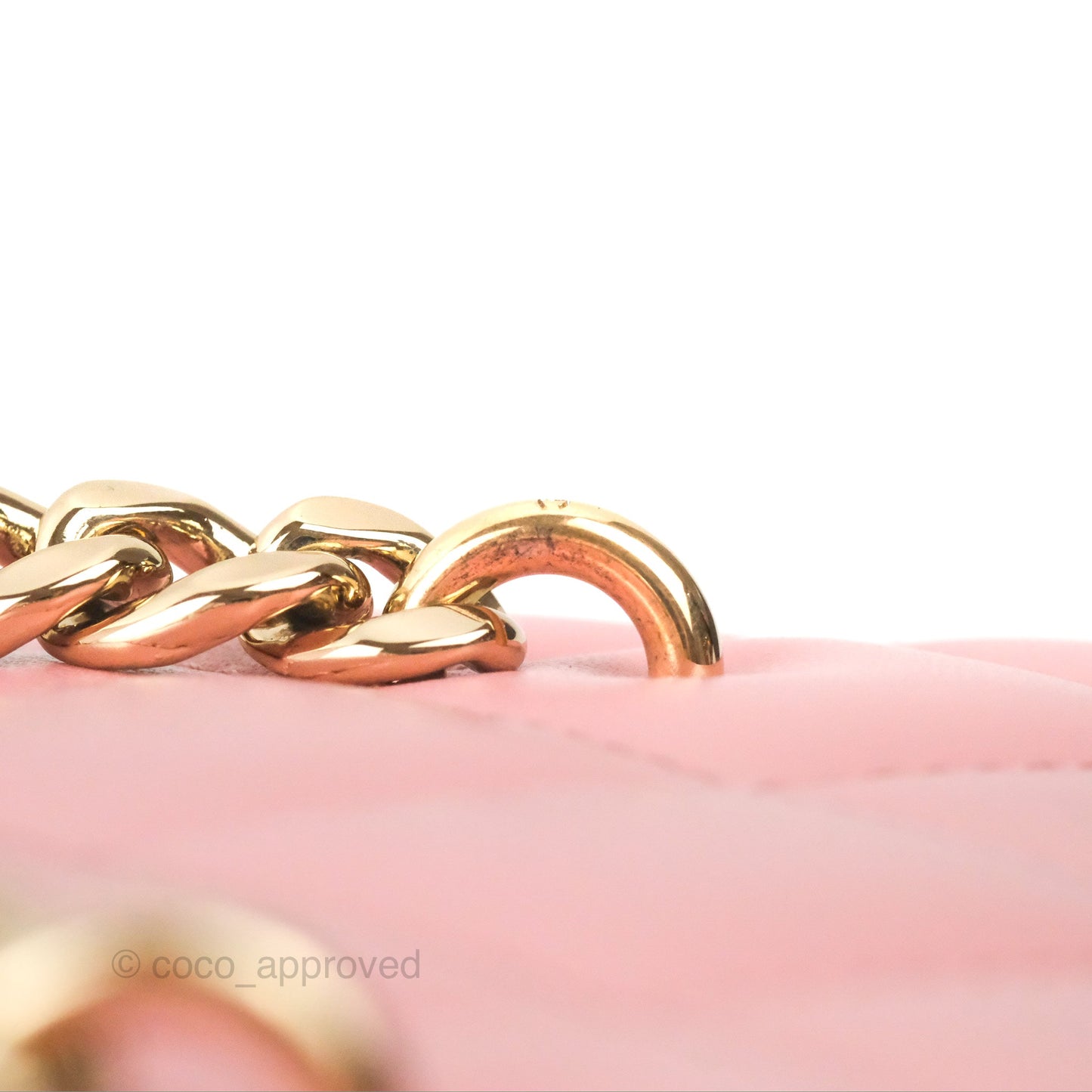 Chanel Resin Elegant Chain Vanity Case Pink Lambskin Gold Hardware