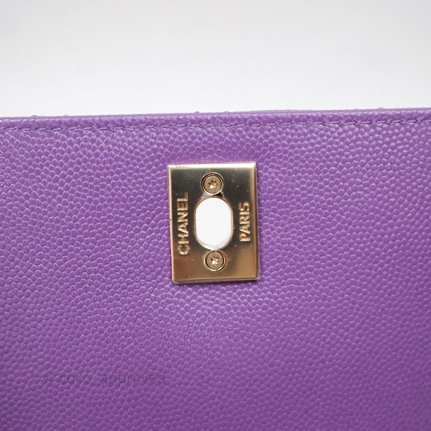 Chanel Mini Coco Handle Quilted Purple Caviar Gold Hardware