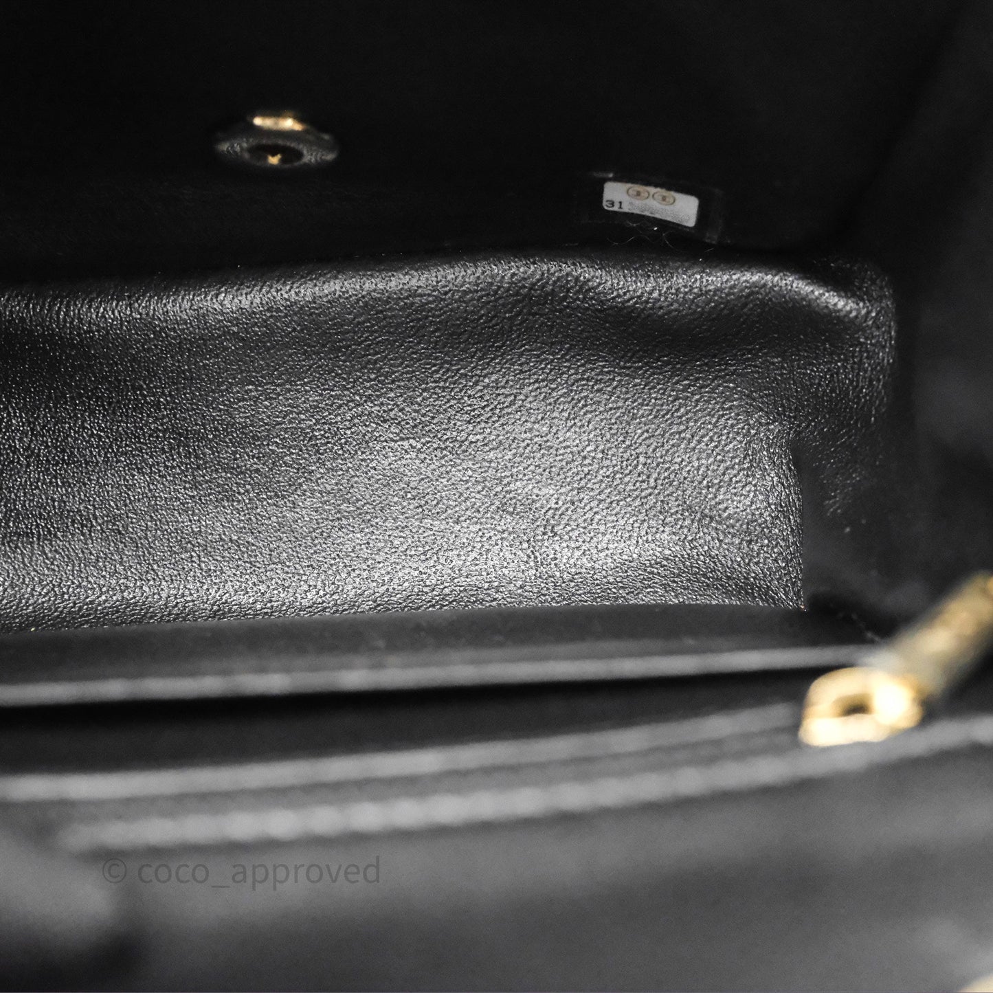 Chanel Mini Square Black Lambskin Gold Hardware