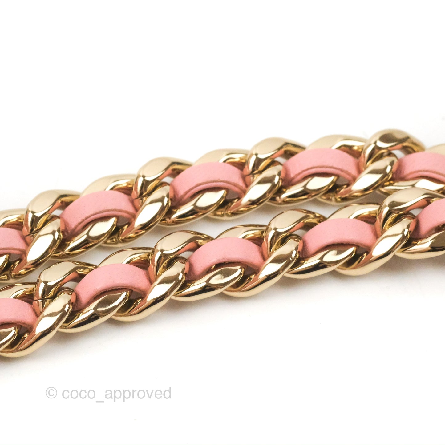 Chanel Resin Elegant Chain Vanity Case Pink Lambskin Gold Hardware