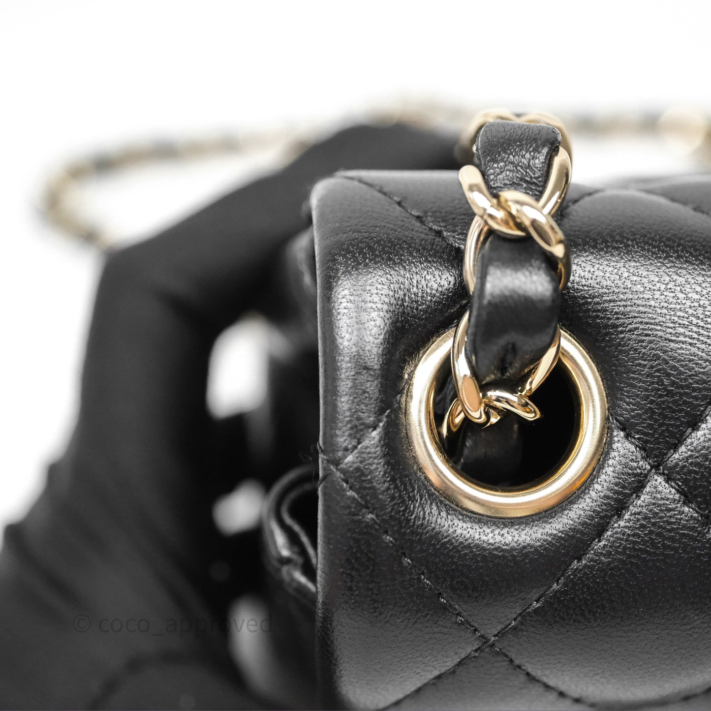 Chanel Mini Square Black Lambskin Gold Hardware