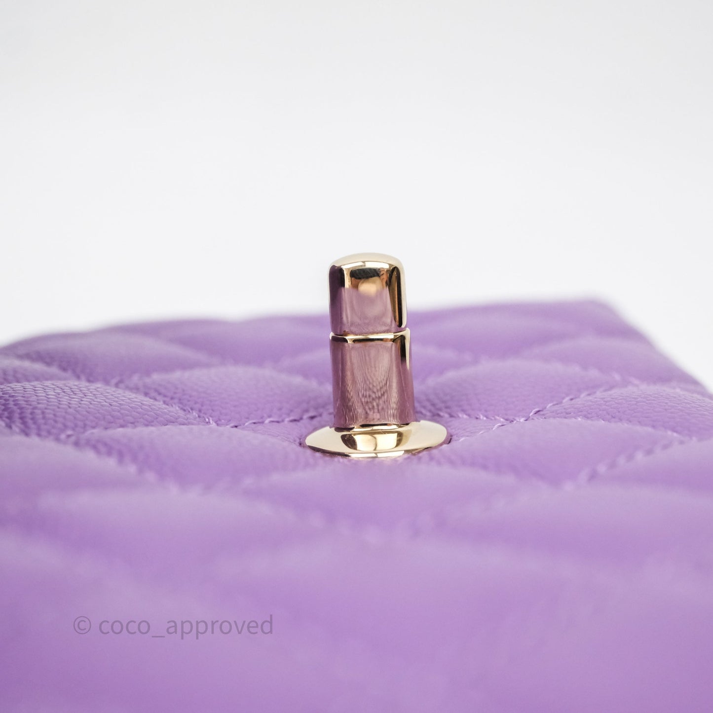 Chanel Mini Coco Handle Quilted Purple Caviar Gold Hardware